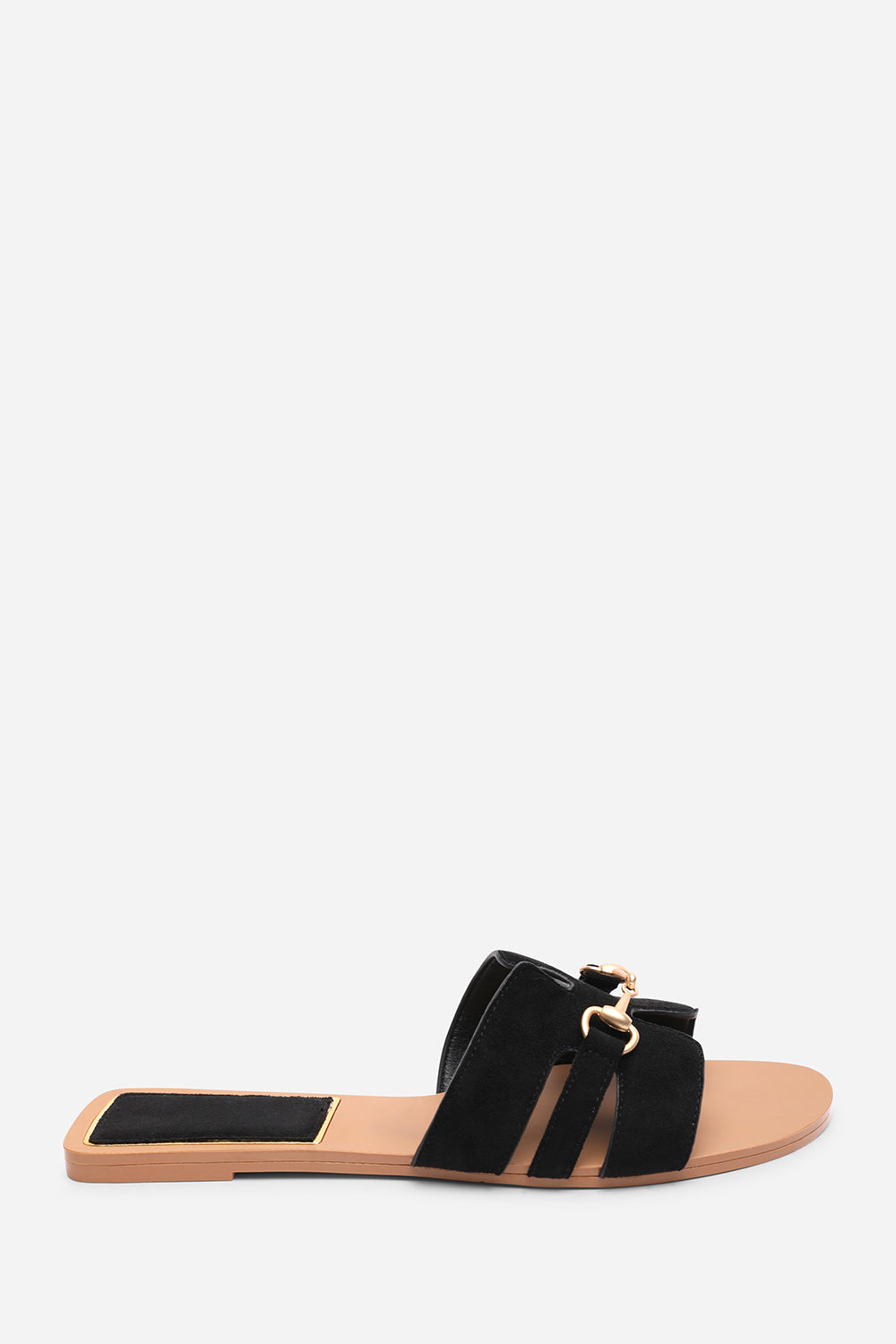 Black Dorina Embellished Slide On Sandals, Image 3 of 6