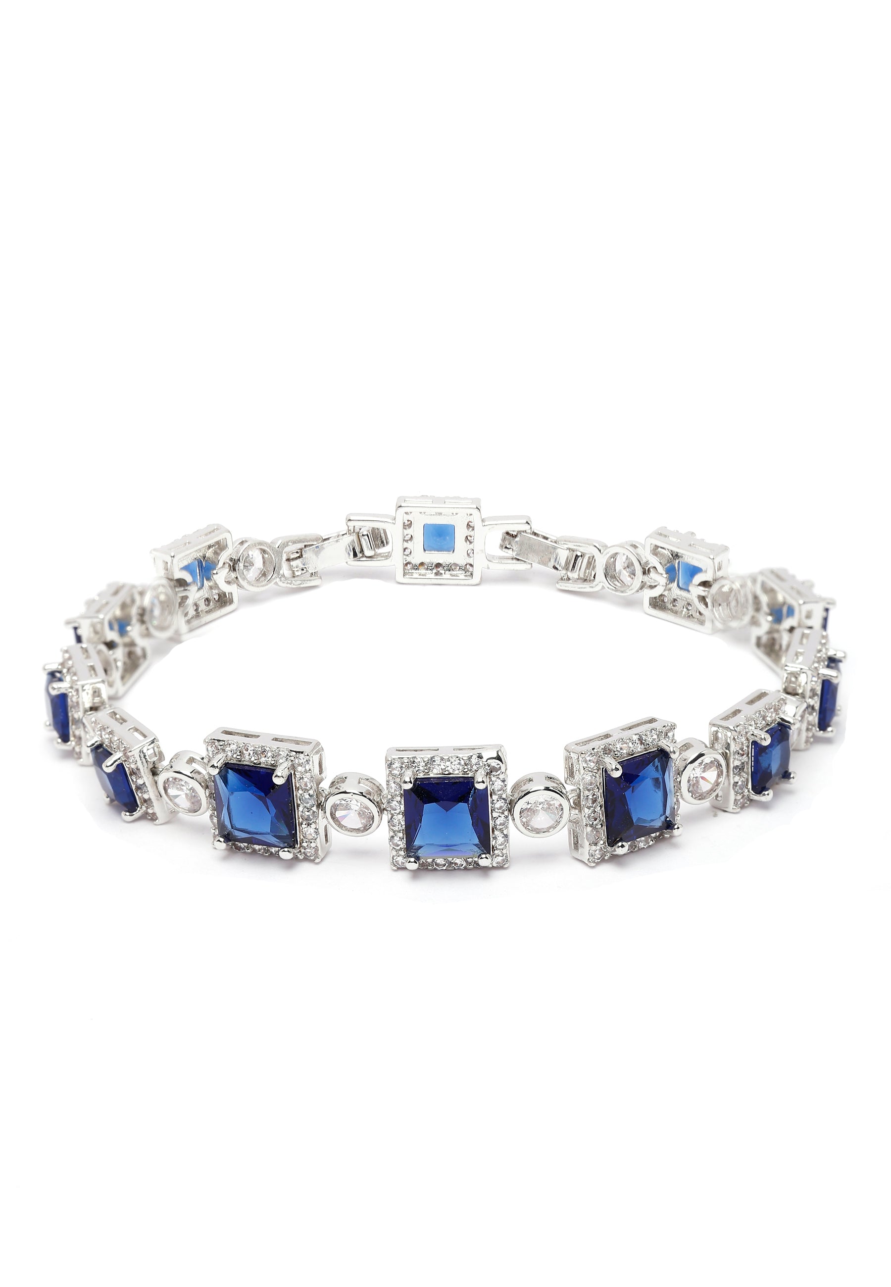 Blue Diva Square Box Chain Bracelet