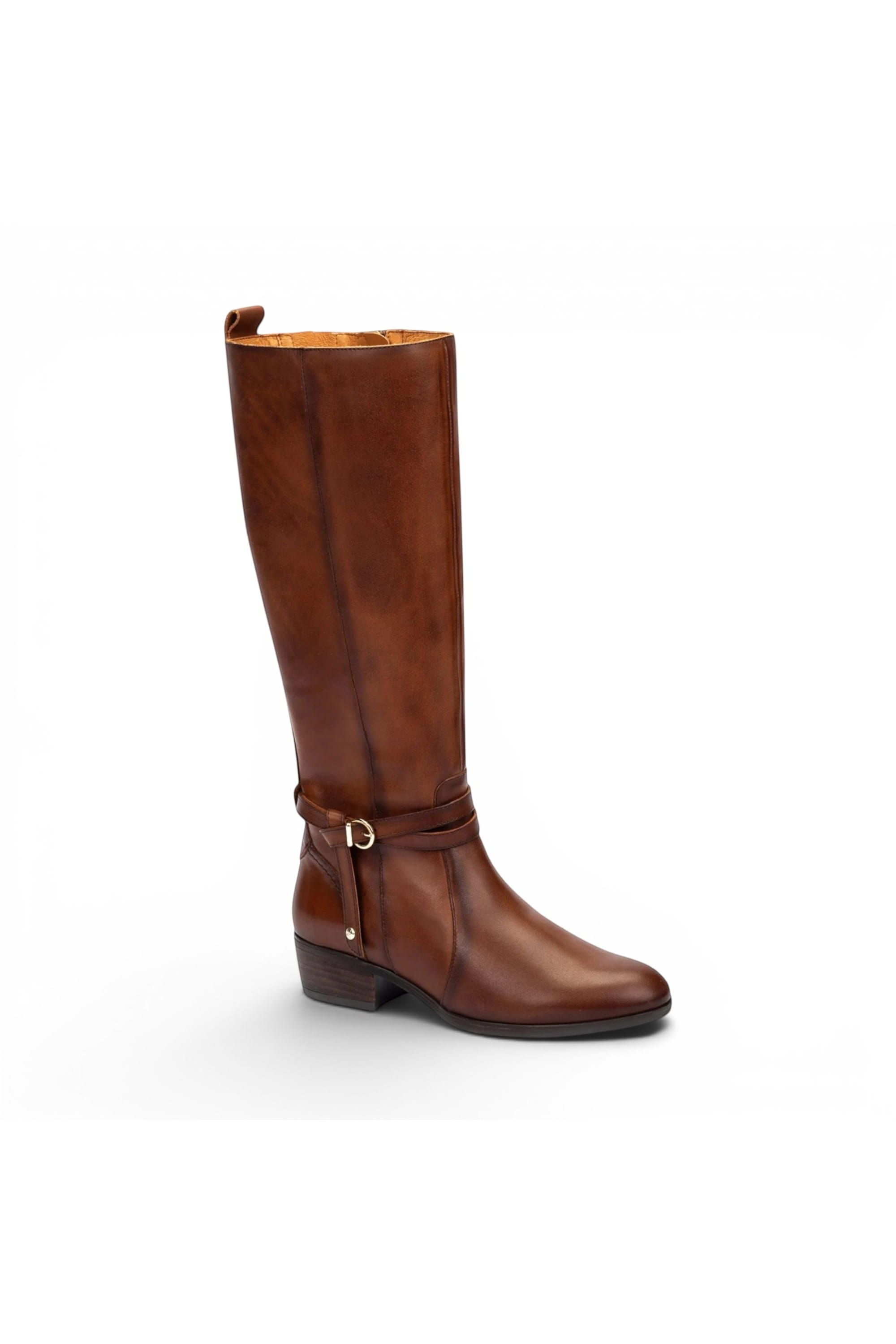Brown Womens Leather Knee High Boots -W1U-9764, Image 4 of 6