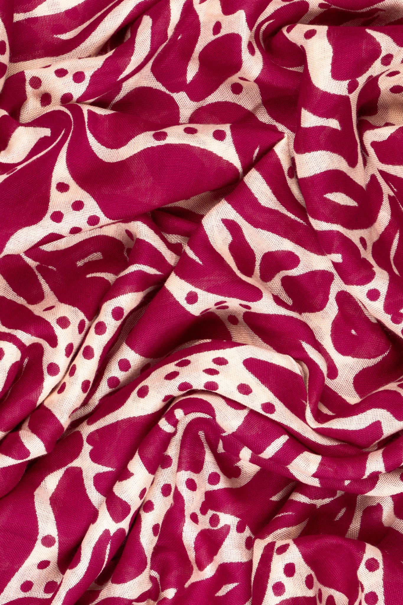 Fuchsia Lightweight Two Tone Floral Scarf, Image 2 of 3