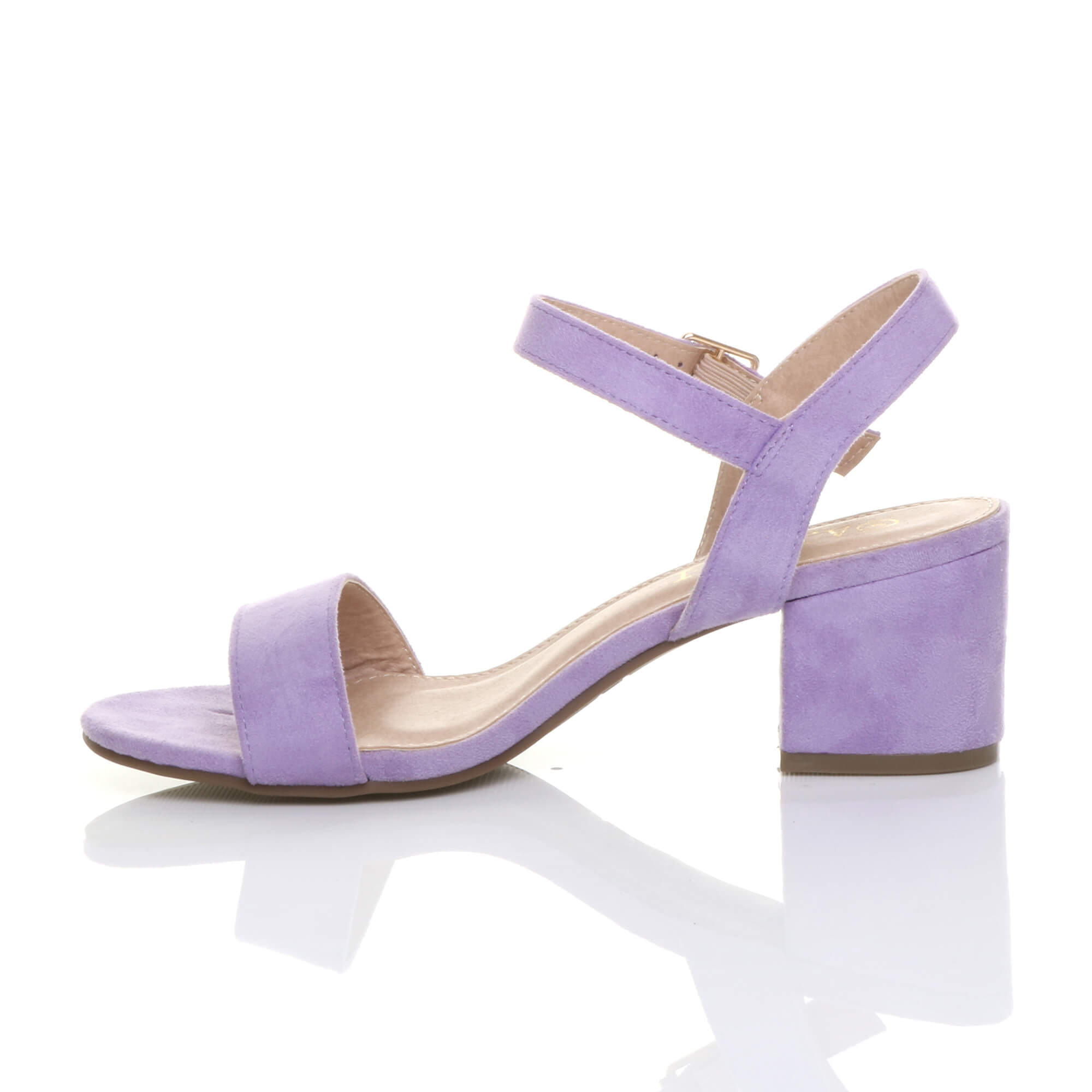 Lilac AJVANI Lilac Mid Block Heel Strappy Sandals, Image 3 of 5