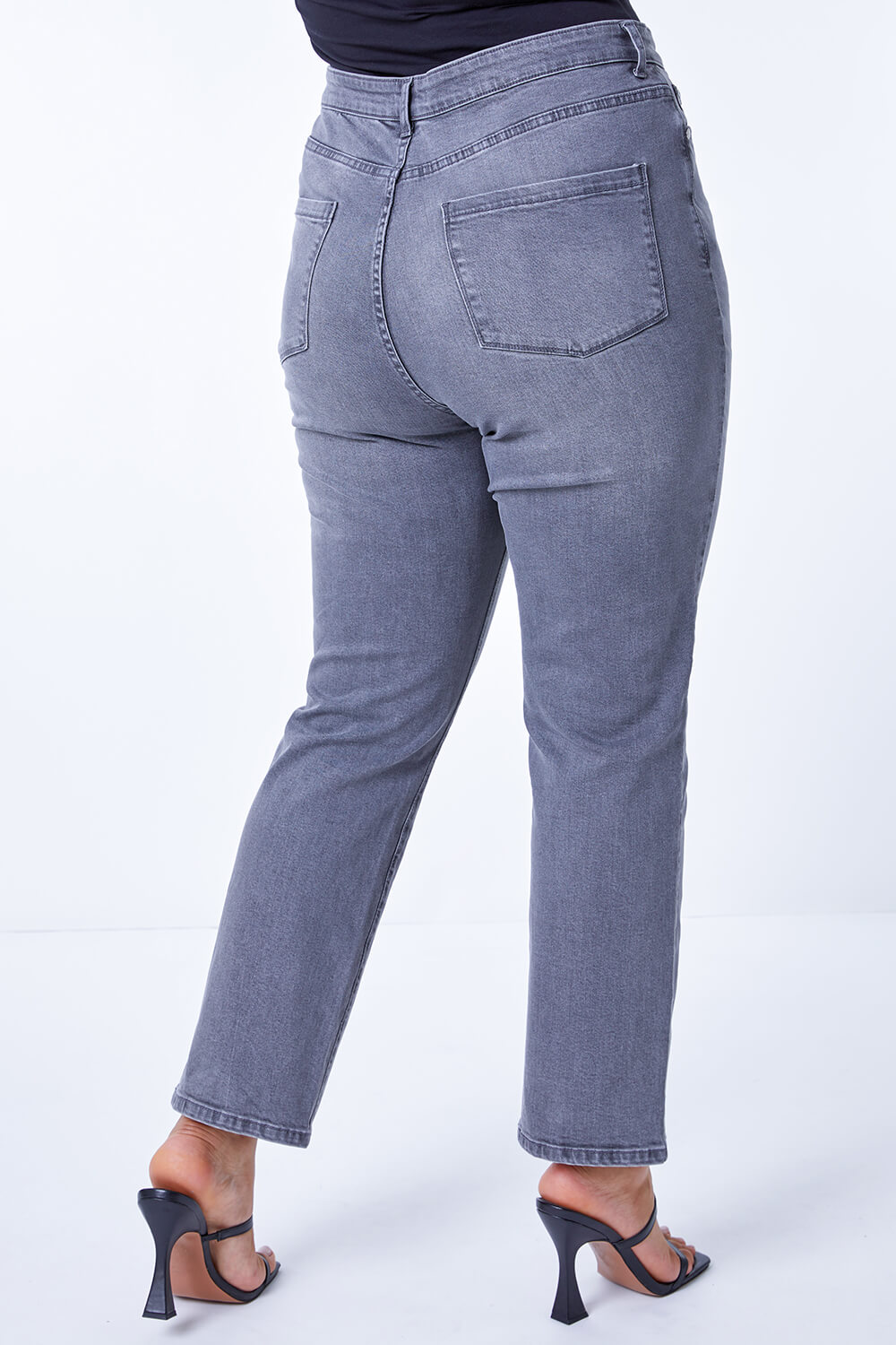 Grey Curve High Waisted Mom Jeans, Image 4 of 4
