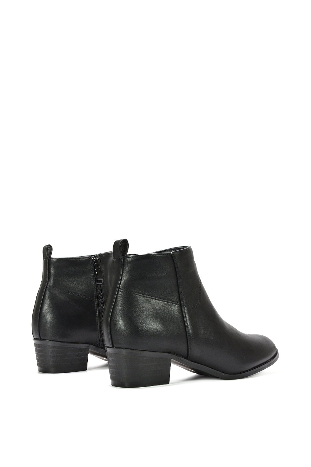 Black 'Melodie' Zip Up Cowboy Ankle Boots With Low Block Heel, Image 4 of 6