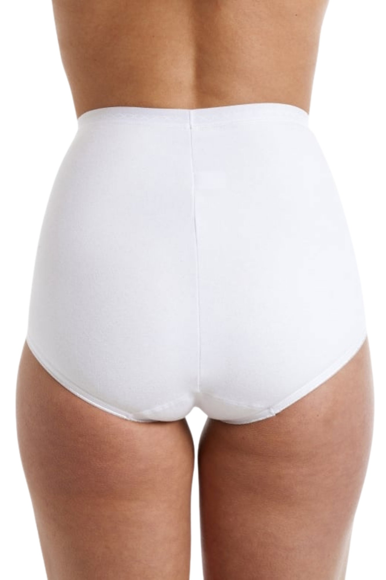 White Two Pack Hi- Waist Control Briefs, Image 3 of 5