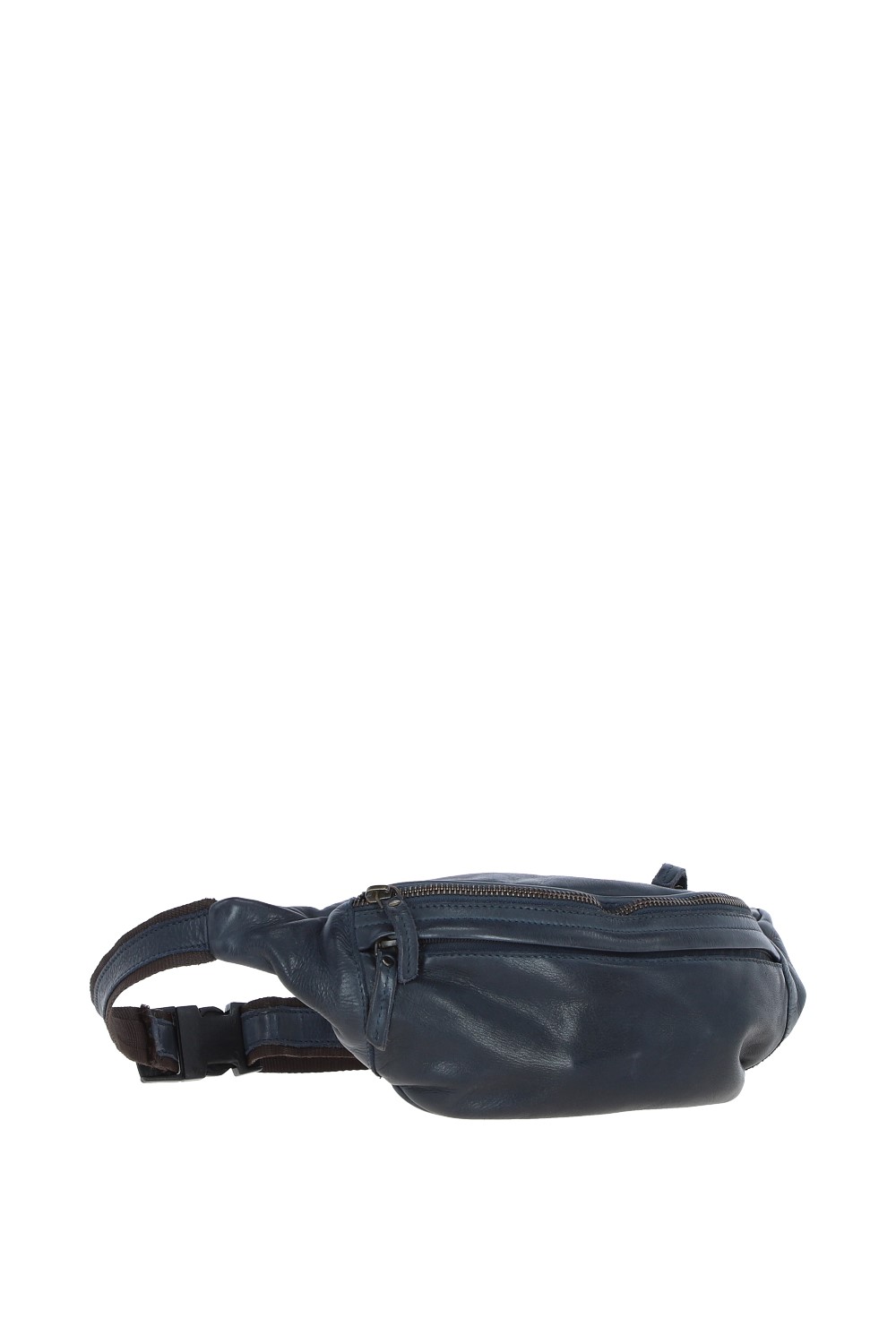 Navy Real Leather Unisex Bum Bag, Image 2 of 5