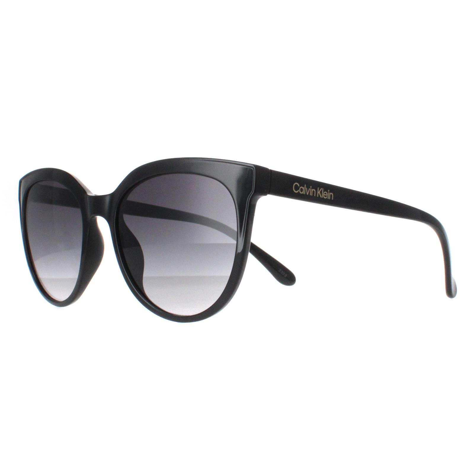 Black Calvin Klein Black Cat Eye Shiny Black Grey Gradient CK22552S, Image 2 of 4