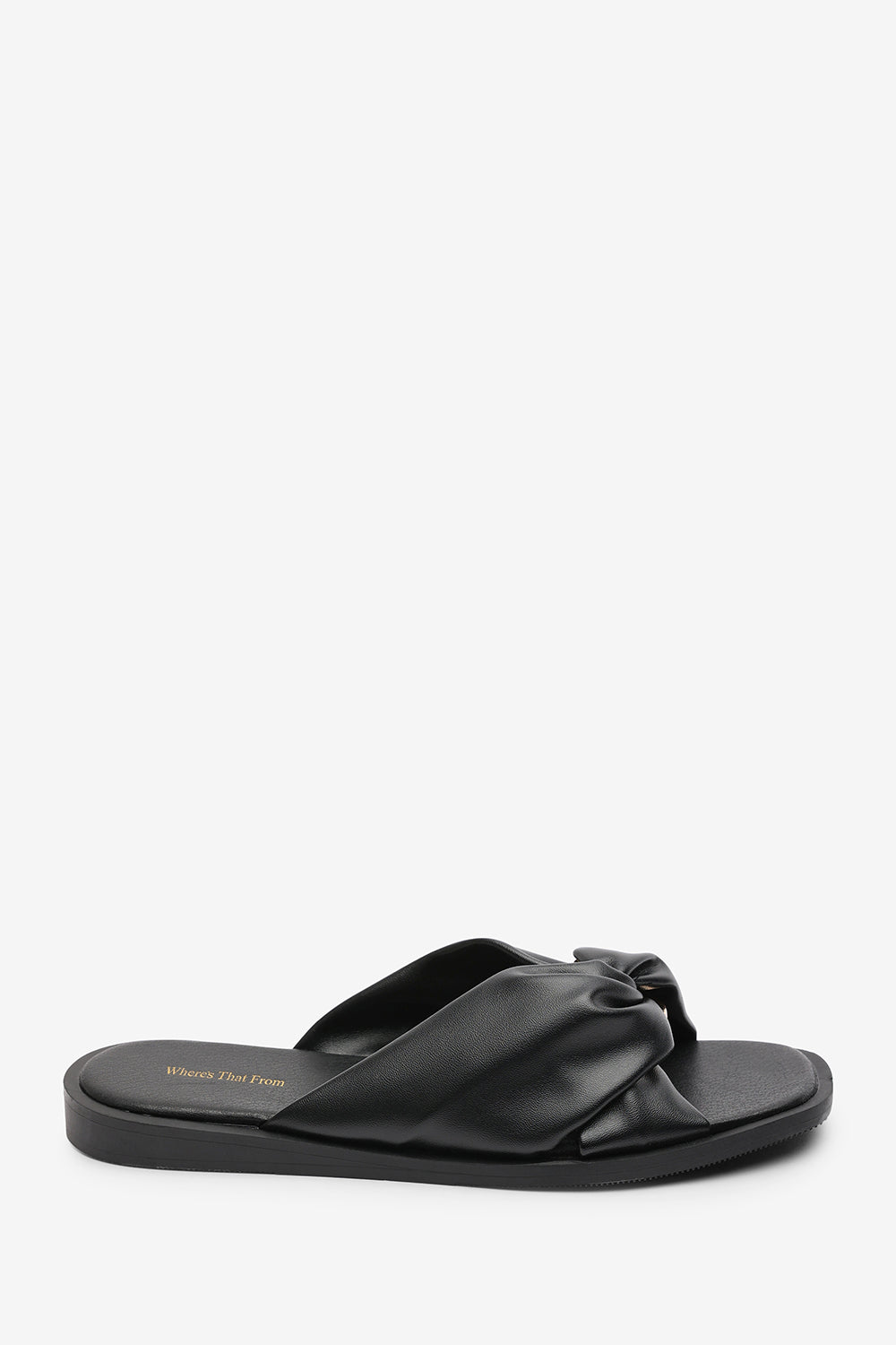 Black Brooklyne Twist Open Toe Slide On Sandals, Image 2 of 6