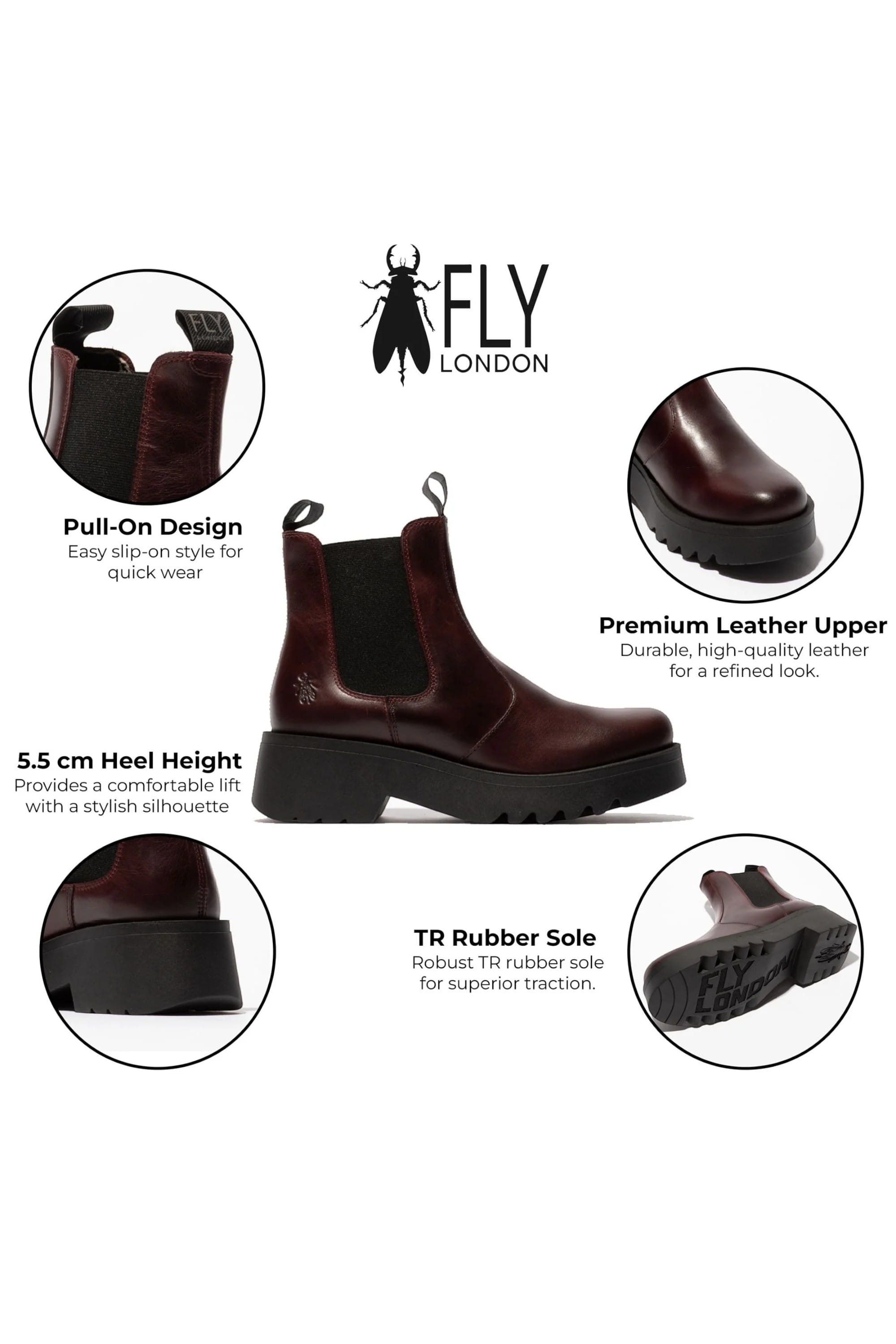 Red Womens Soft Chelsea Ankle Boots-MEDI789, Image 3 of 5