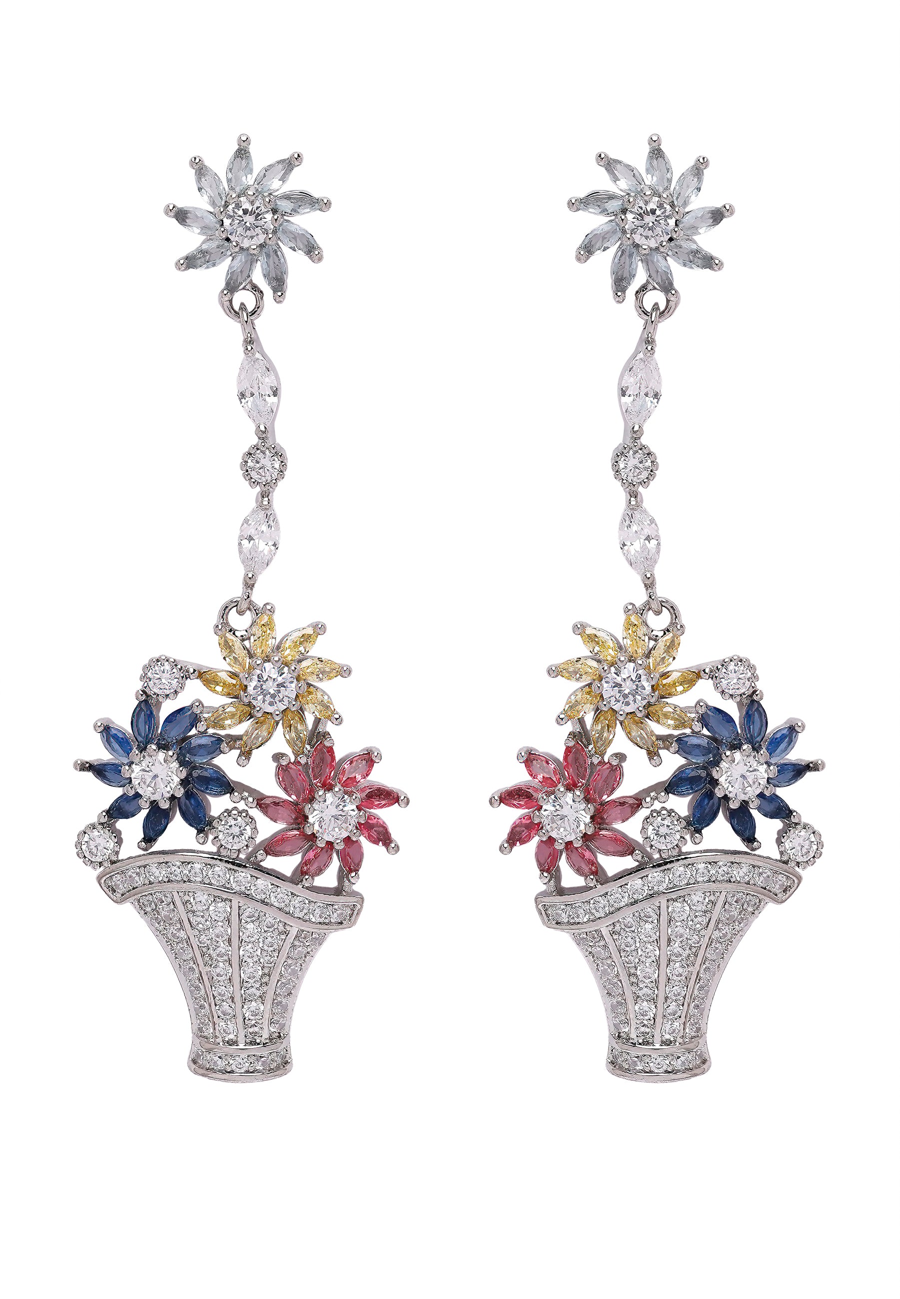 Multi Diva Cute Bouquet Drop Earrings