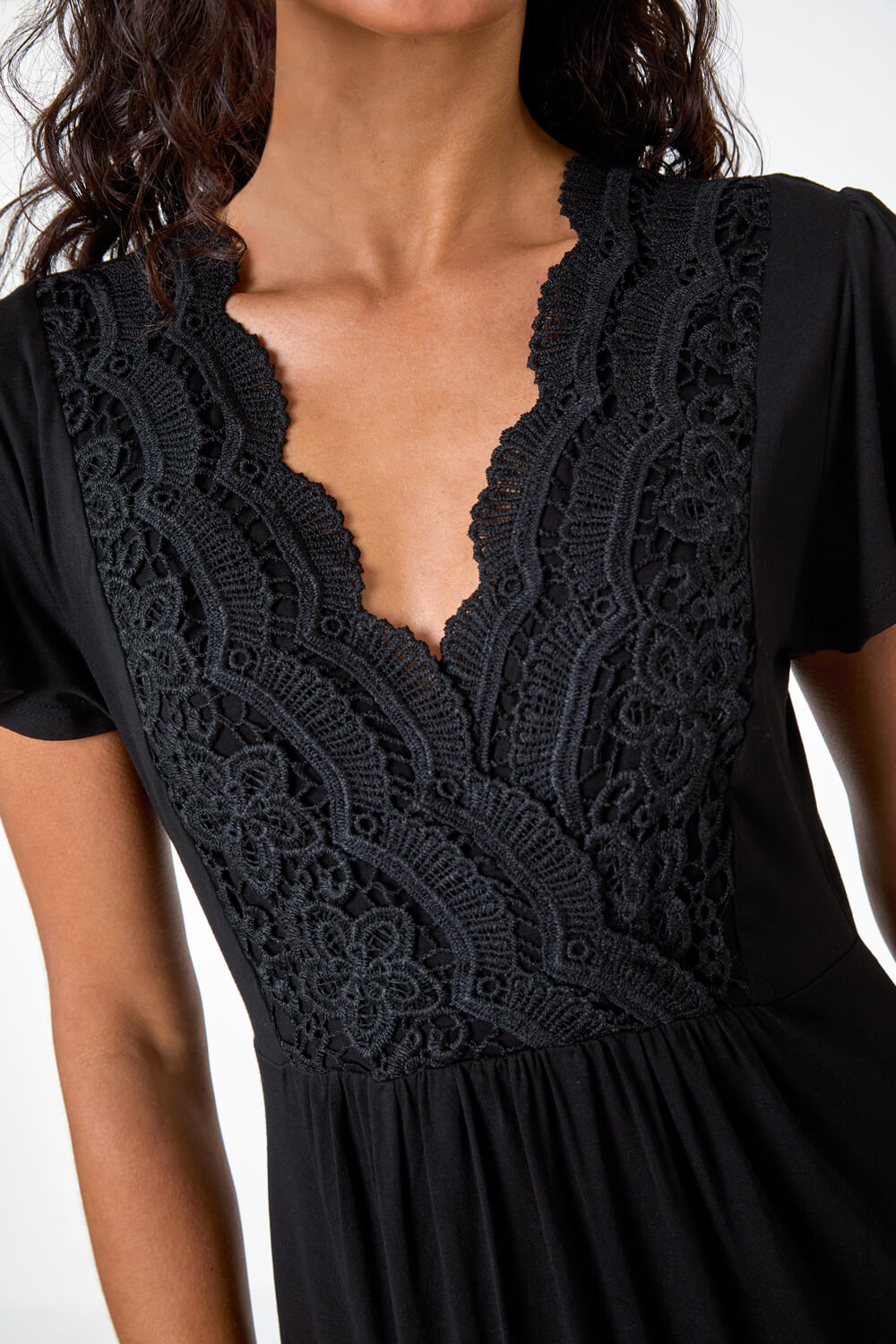 Black Dusk Lace A-Line Dress, Image 6 of 5