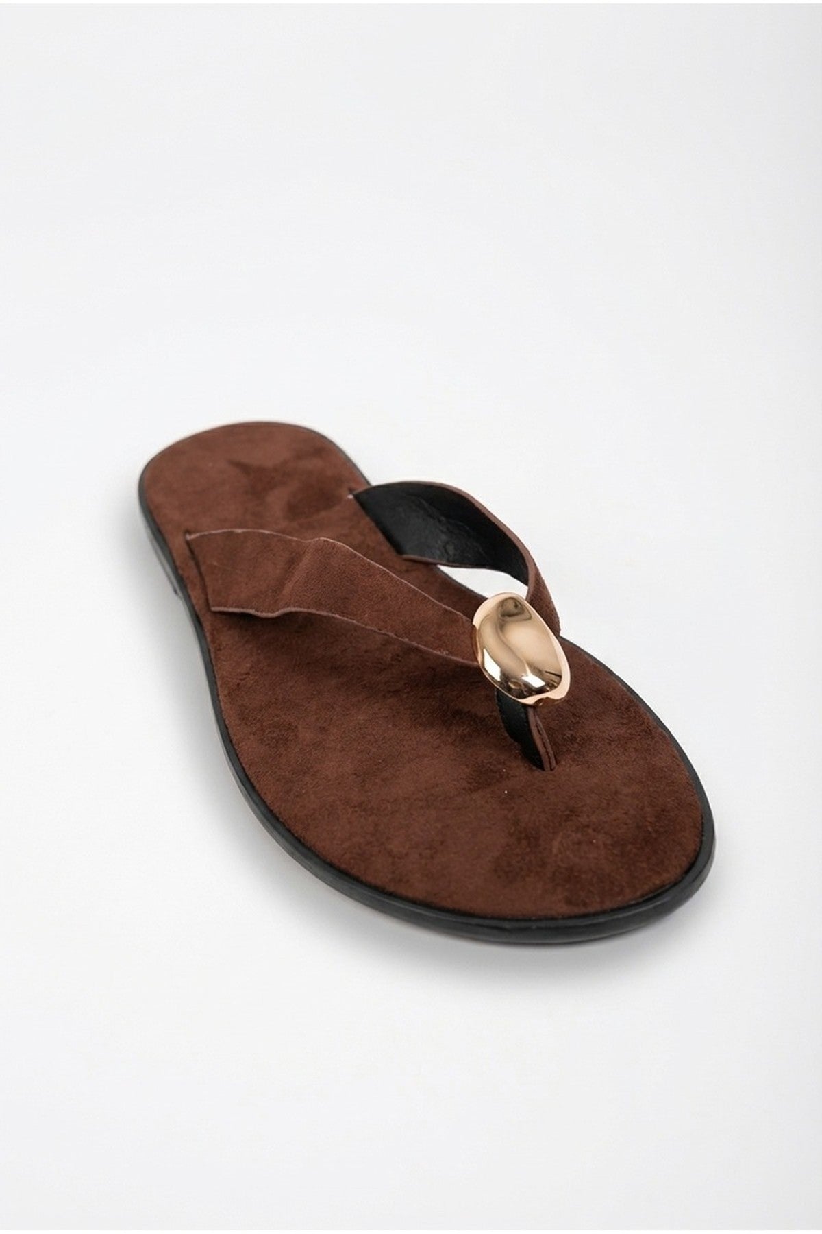 Multi iKrush Multi Thea Womens Gold Trim Thong Flat Sandals, Image 6 of 7
