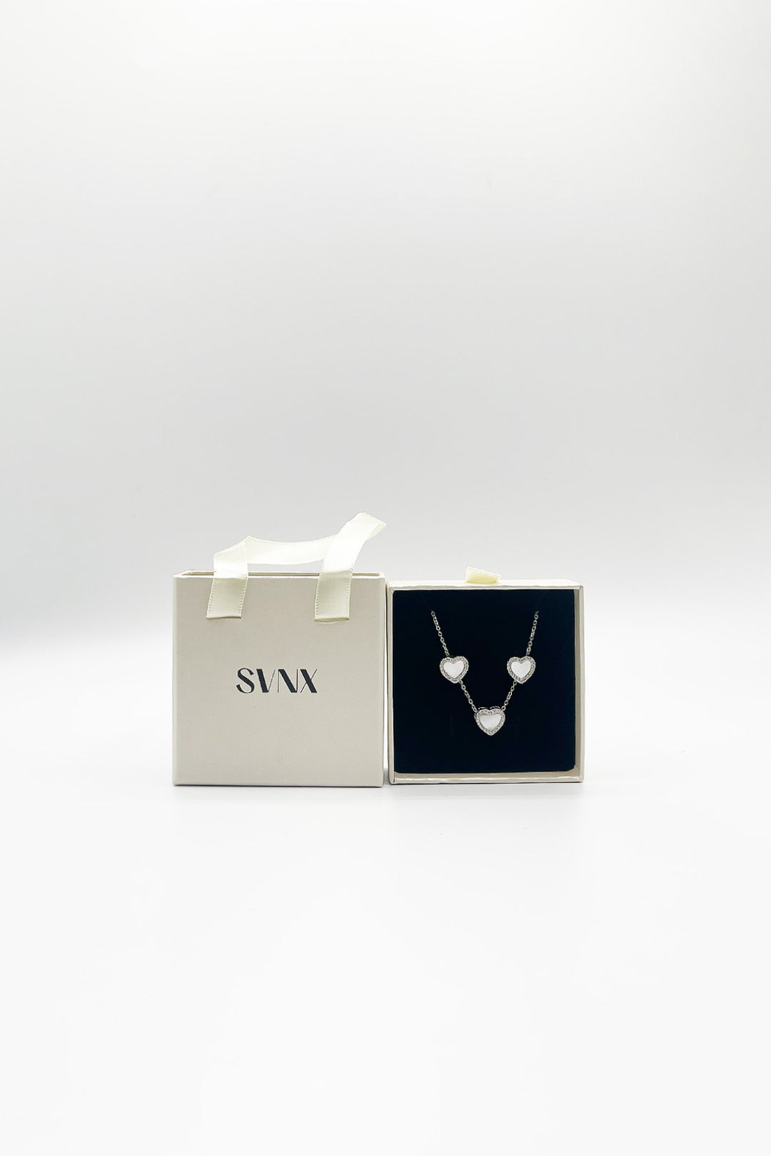 Silver SVNX Silver Heart Necklace & Earrings - Gift Boxed, Image 2 of 7