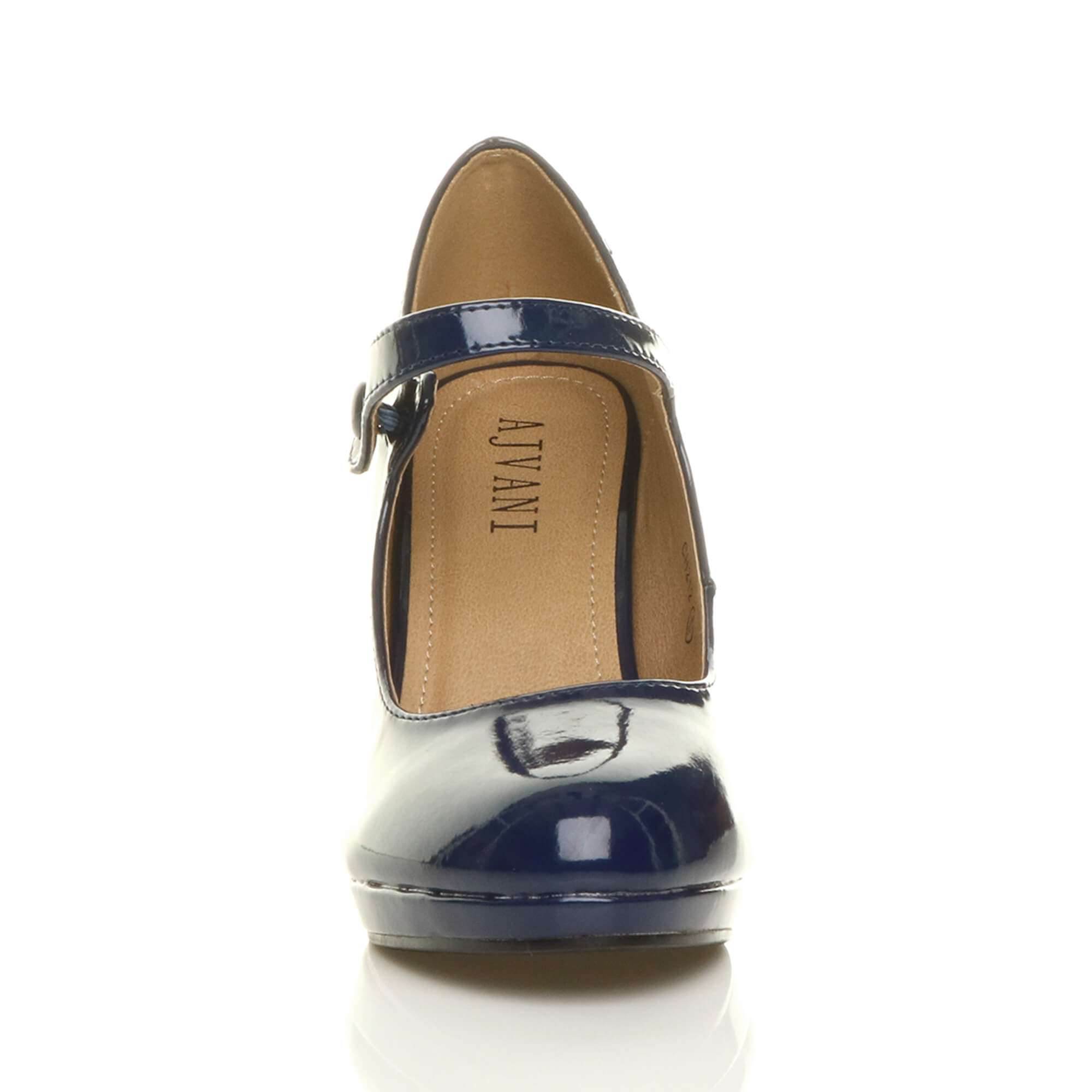 Navy Blue AJVANI Navy Blue High Heel Mary Jane CourtShoes, Image 5 of 5