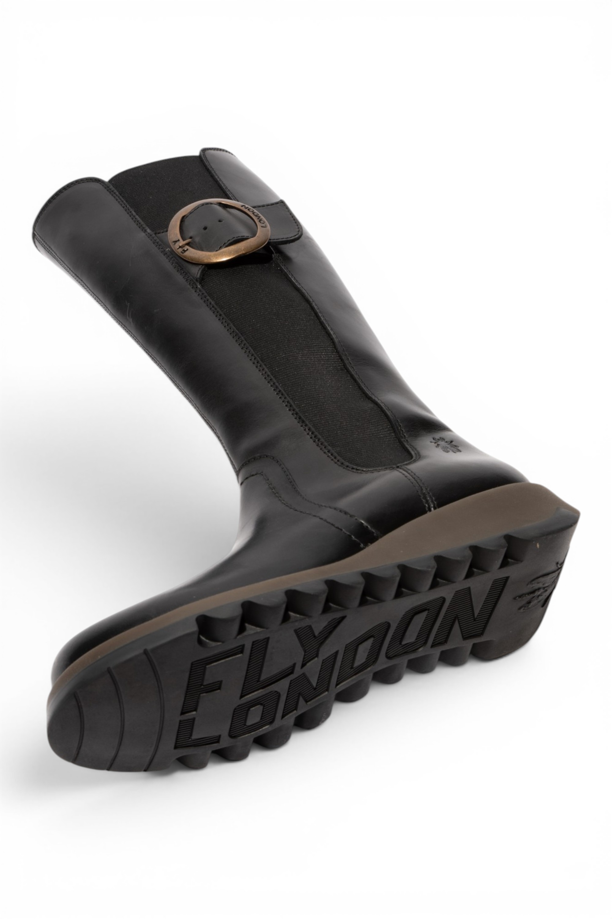 Black Womens Leather Knee-High Boots-SOIF360, Image 5 of 5