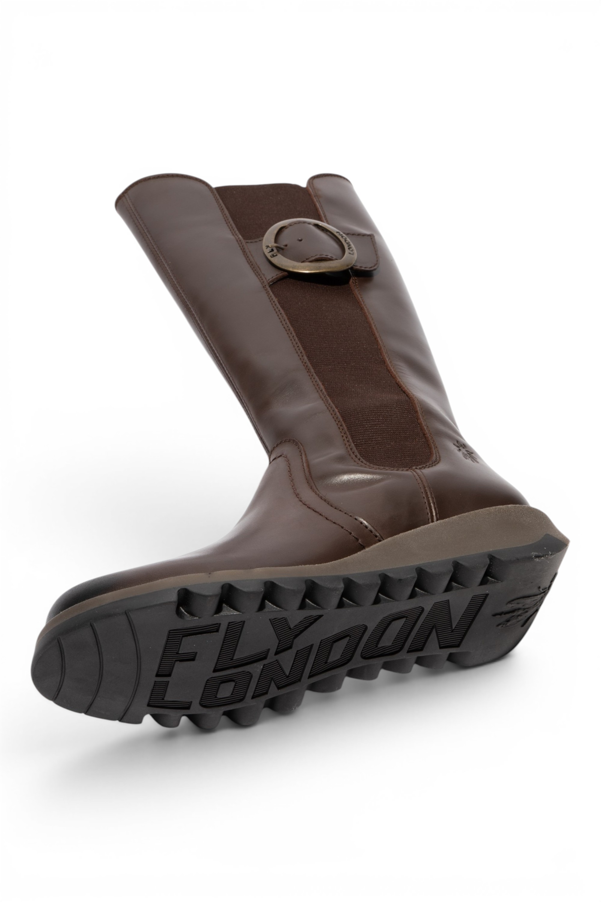 Brown Womens Leather Knee-High Boots-SOIF360, Image 5 of 5