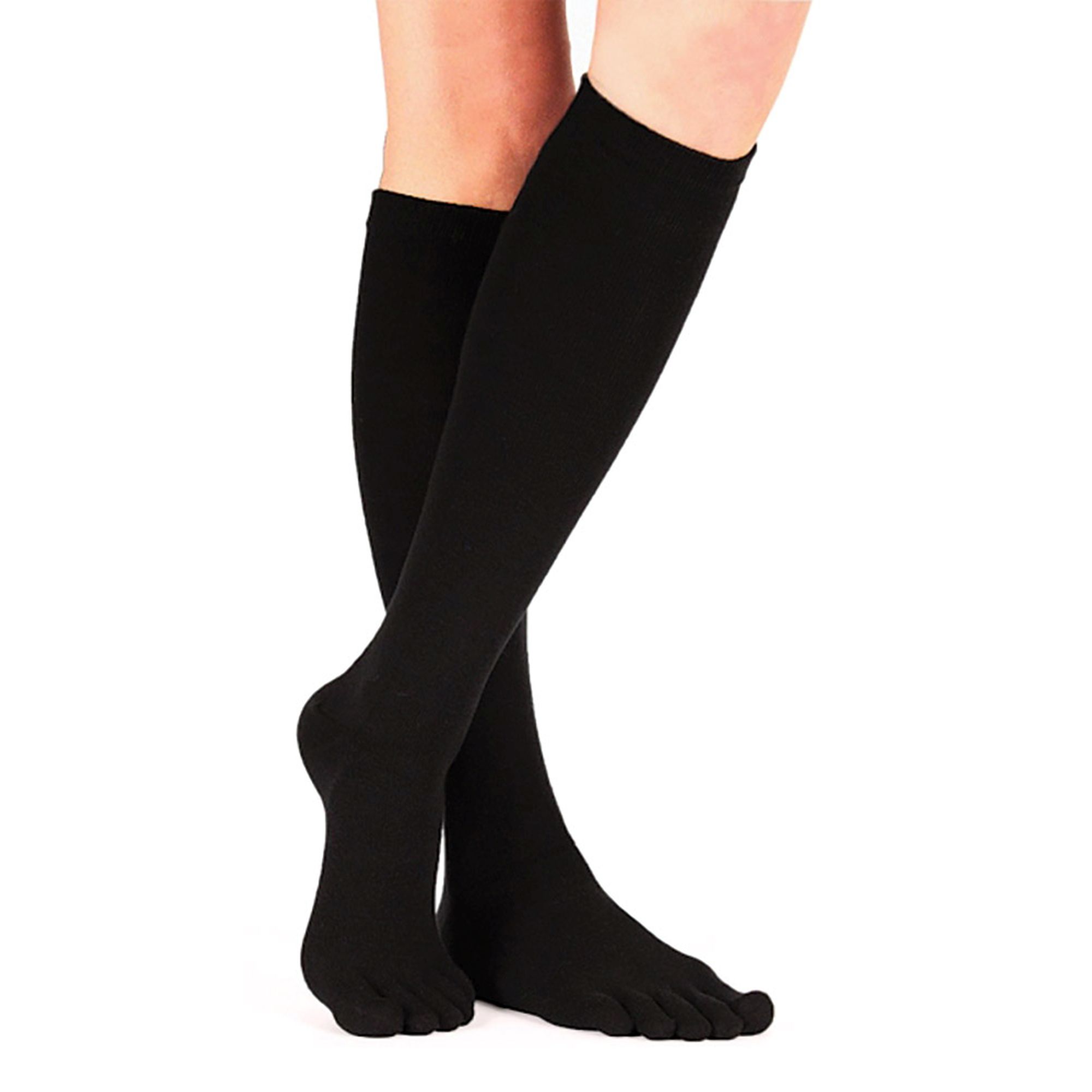 Black 1 Pack Essential Knee-High Toe Socks, Image 3 of 5