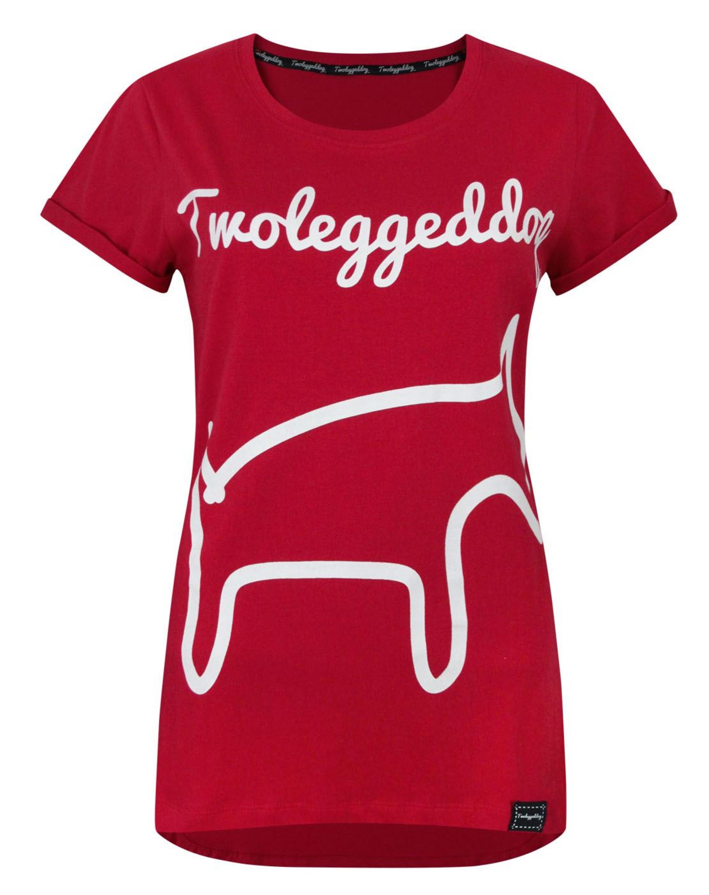 Red Two Legged Dog Logo Women's T-Shirt, Image 1 of 1