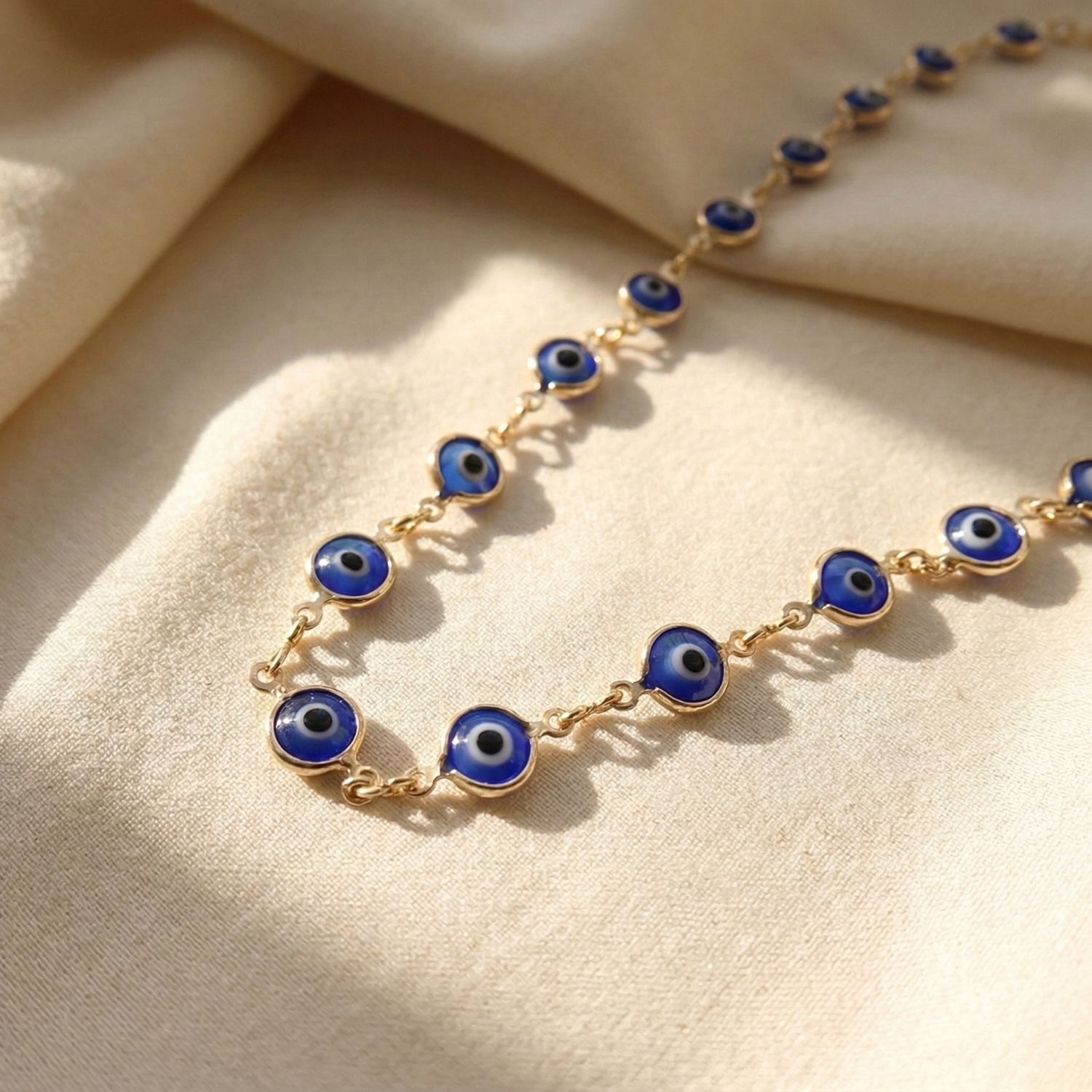 Gold Evil Eye Charm Gold Plated Protection Necklace, Image 1 of 4