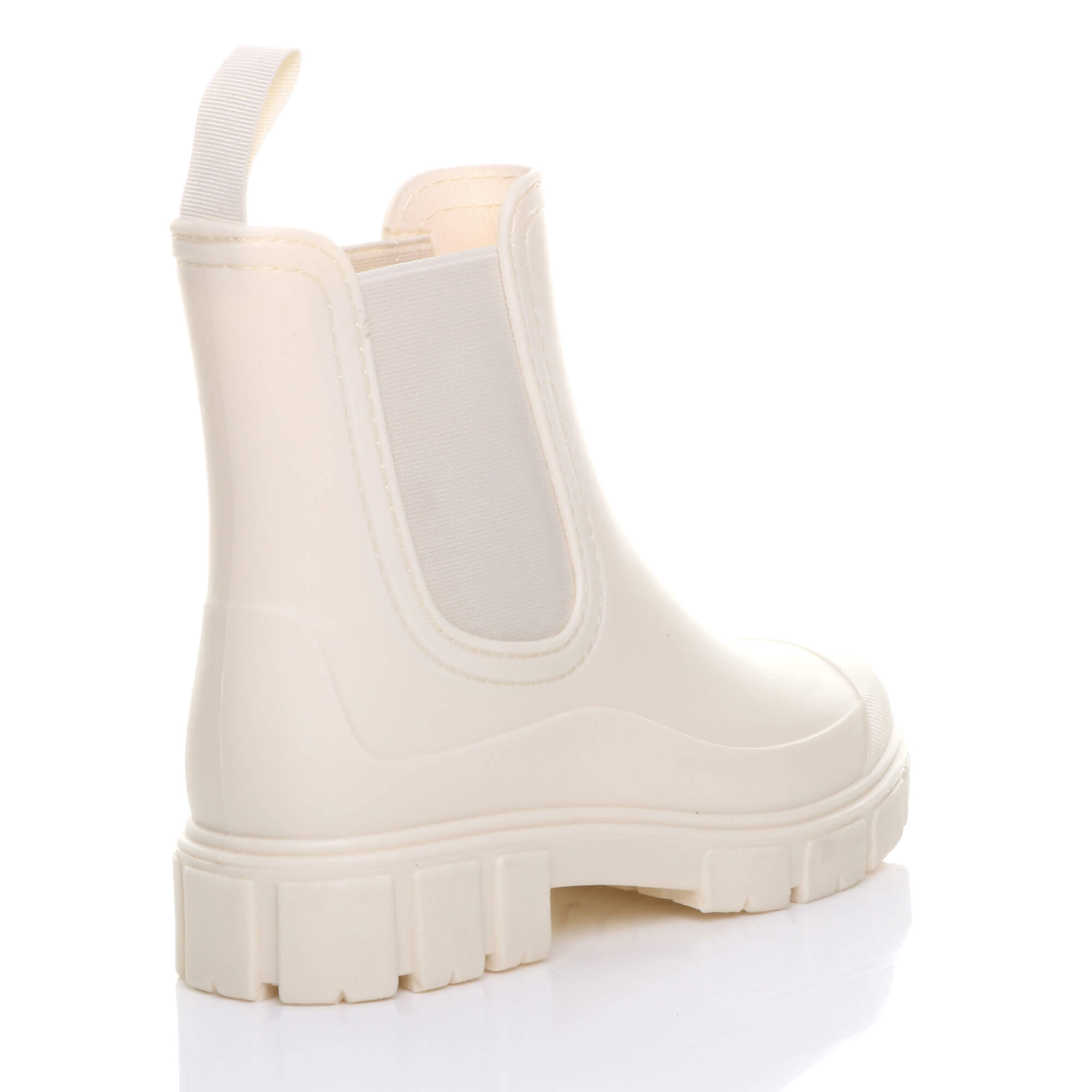 Beige Wellies Chelsea Ankle Boots Wellingtons, Image 3 of 5