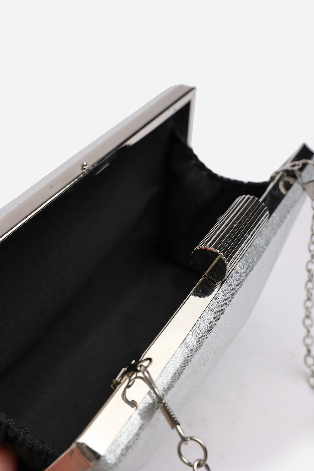 Silver Oceane Embellished Evening Clutch, Image 4 of 7
