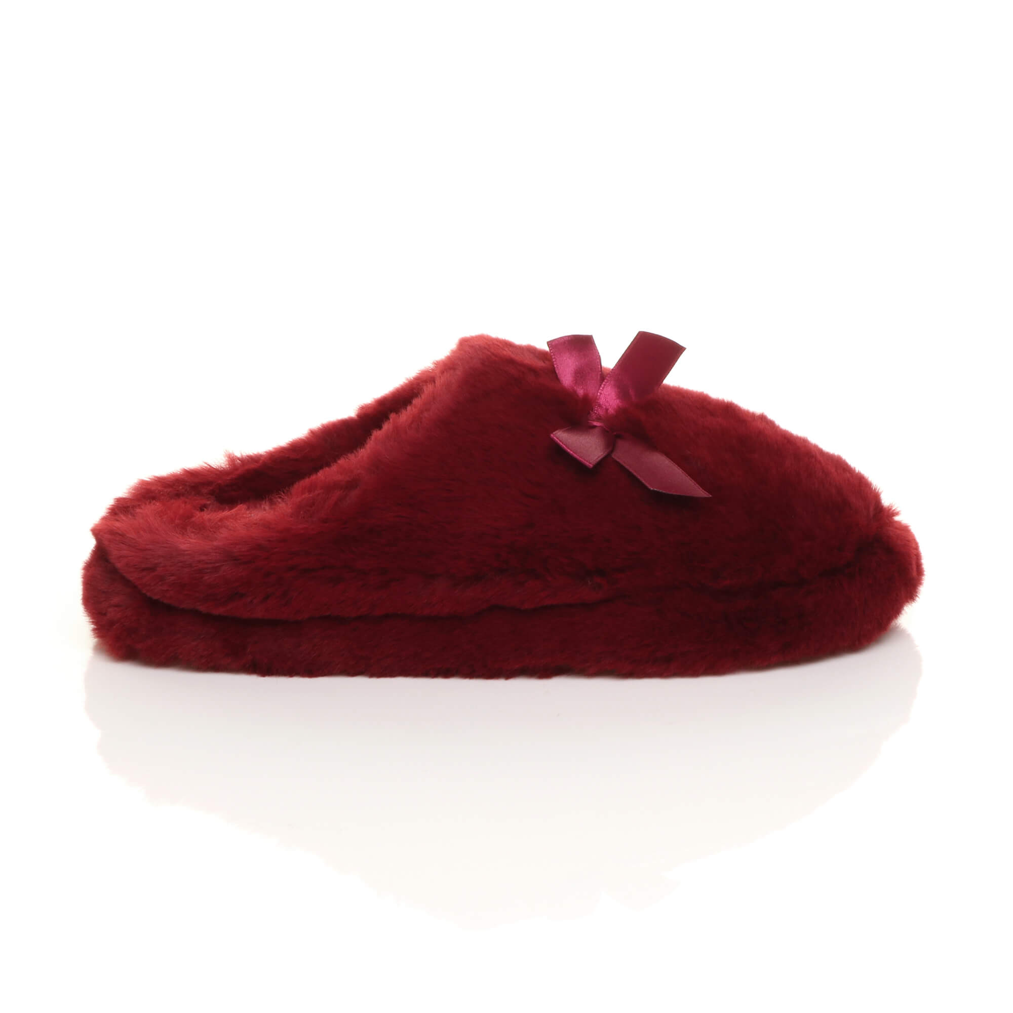 Burgundy AJVANI Burgundy Fluffy Mule Slippers, Image 2 of 6