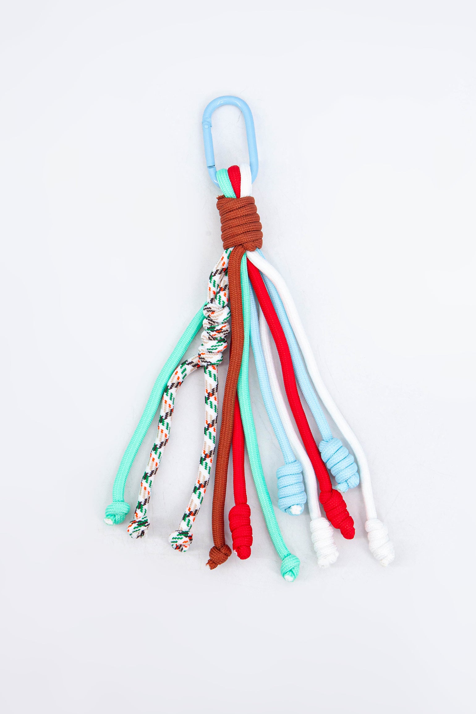 Multi Laces Clip On Bag Charm in Mint/Red, Image 1 of 3