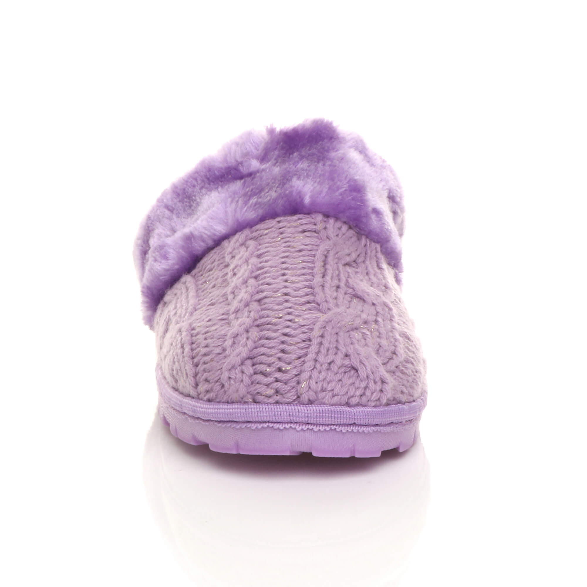 Lilac AJVANI Lilac Glitter Knitted Mules Slippers, Image 5 of 5