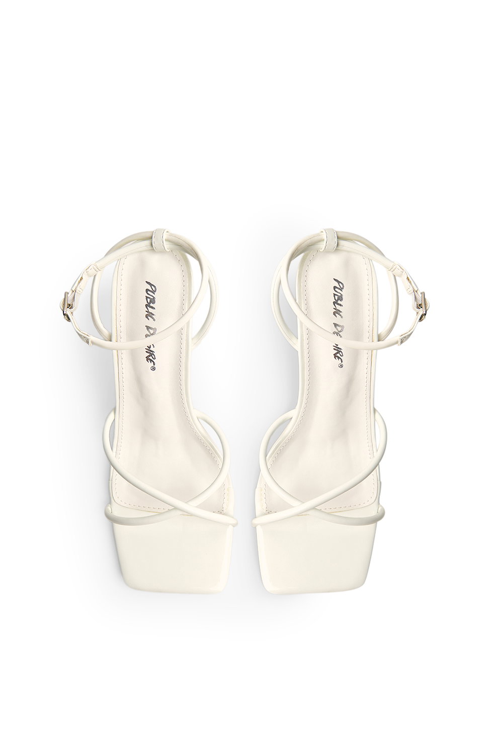 White Bree White Square Toe Mid Stiletto Heels, Image 2 of 4