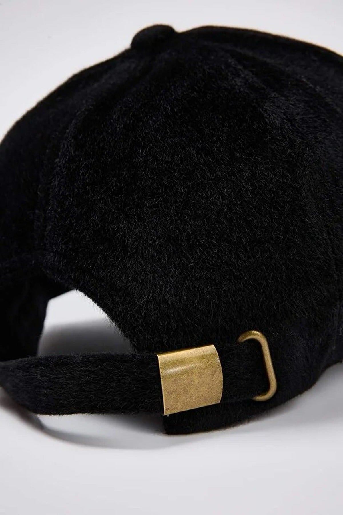 Black Brushed Cashmere Panelled Baseball Cap, Image 2 of 3