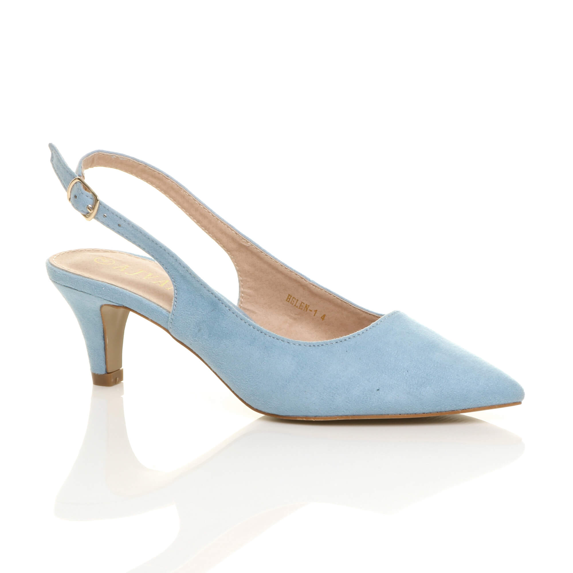 Purple Mid Heel Slingback Pointed Toe Court Shoes