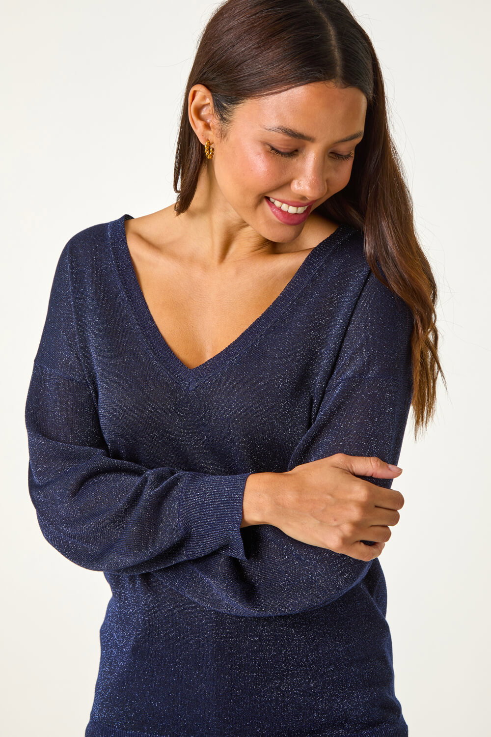 Midnight Blue Relaxed Knit Sweater