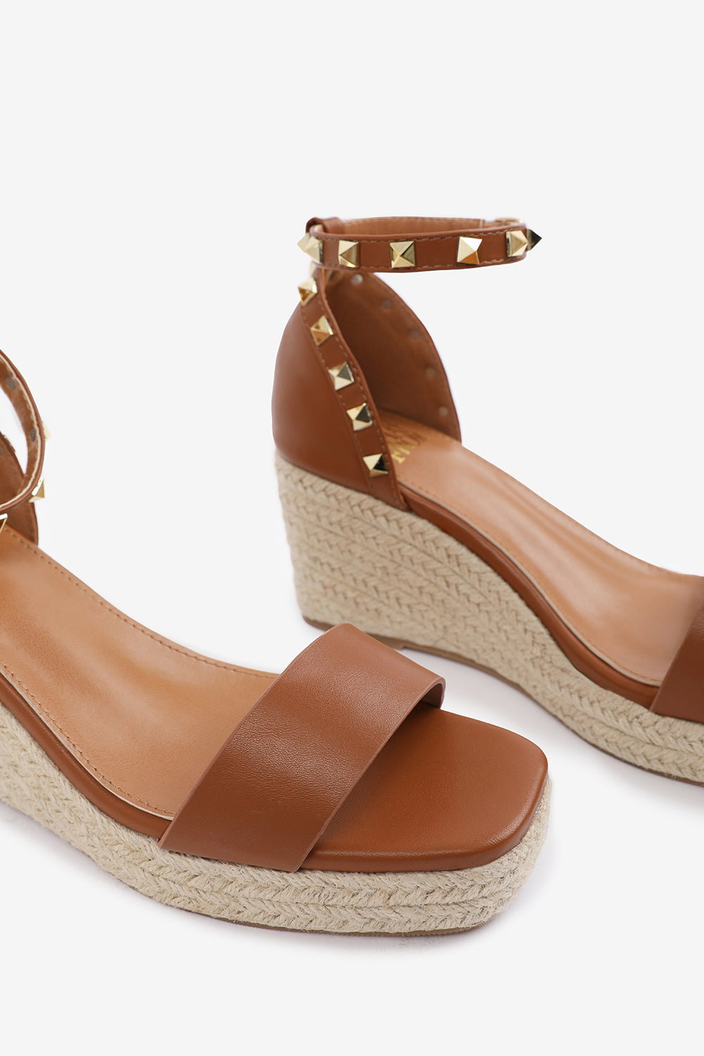 Tan 'Sawyer' Wedge Sandals With Gladiator Ankle Strap, Image 5 of 6