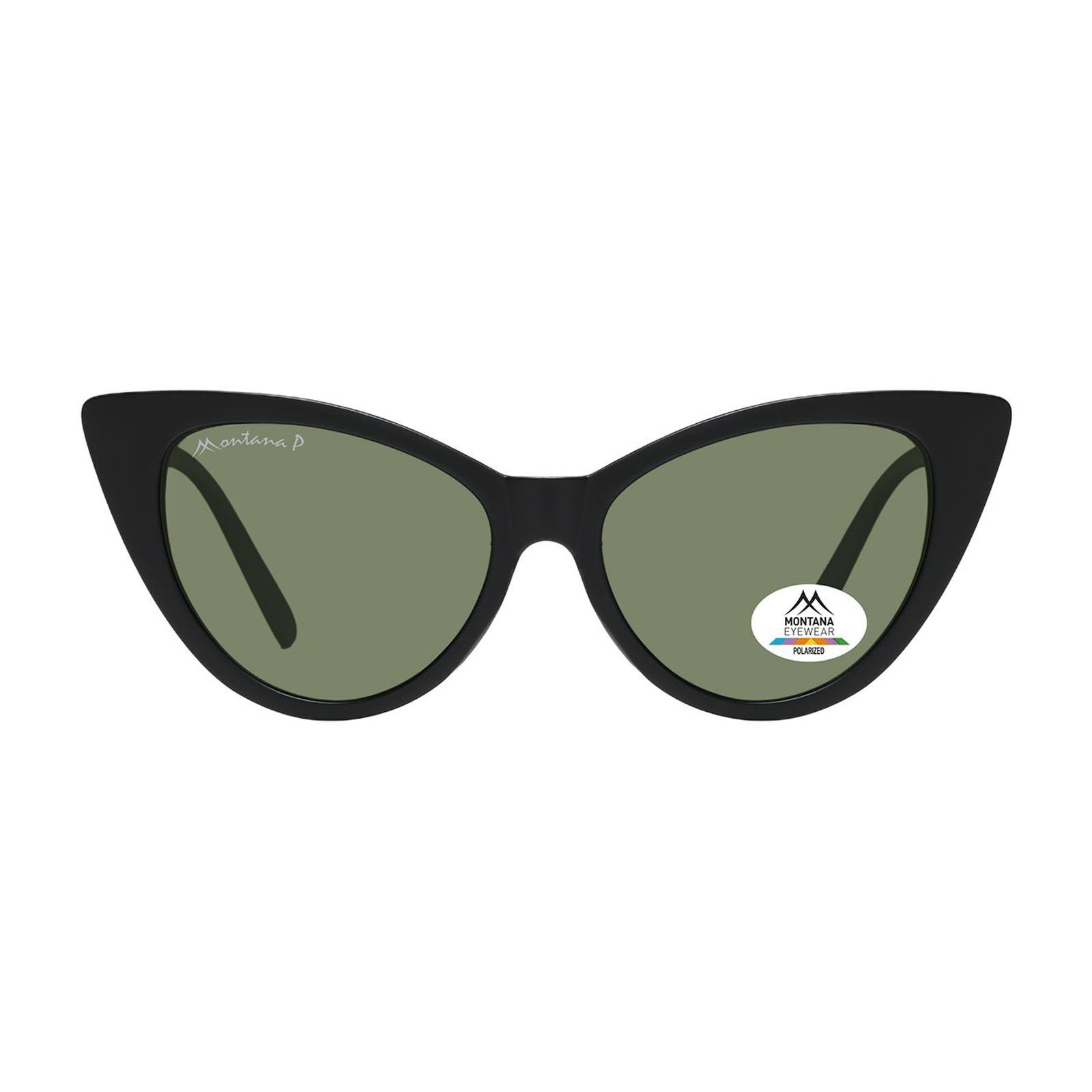 Black Cat Eye Matte Black Green Polarized MP71, Image 1 of 3
