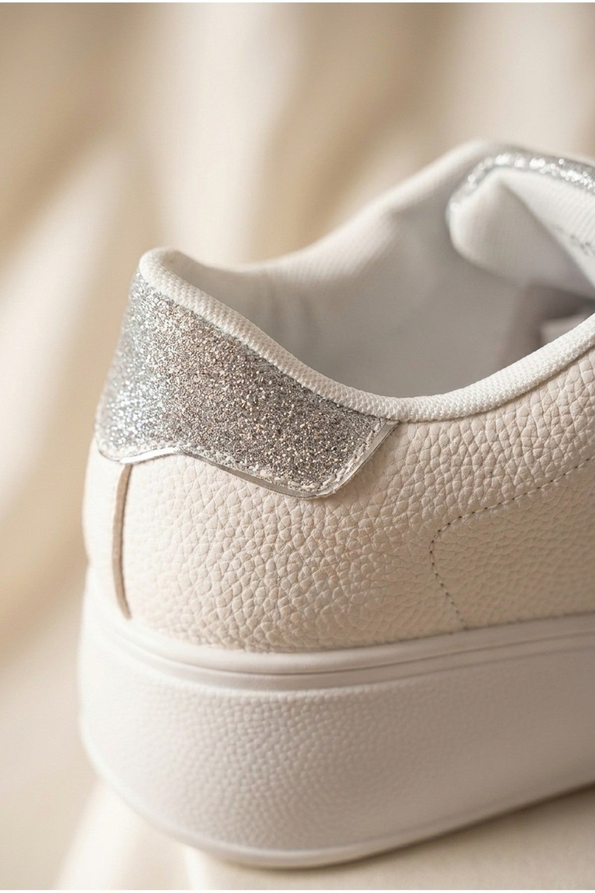 Silver iKrush Silver Sophie Womens Classic Platform Trainers, Image 3 of 5