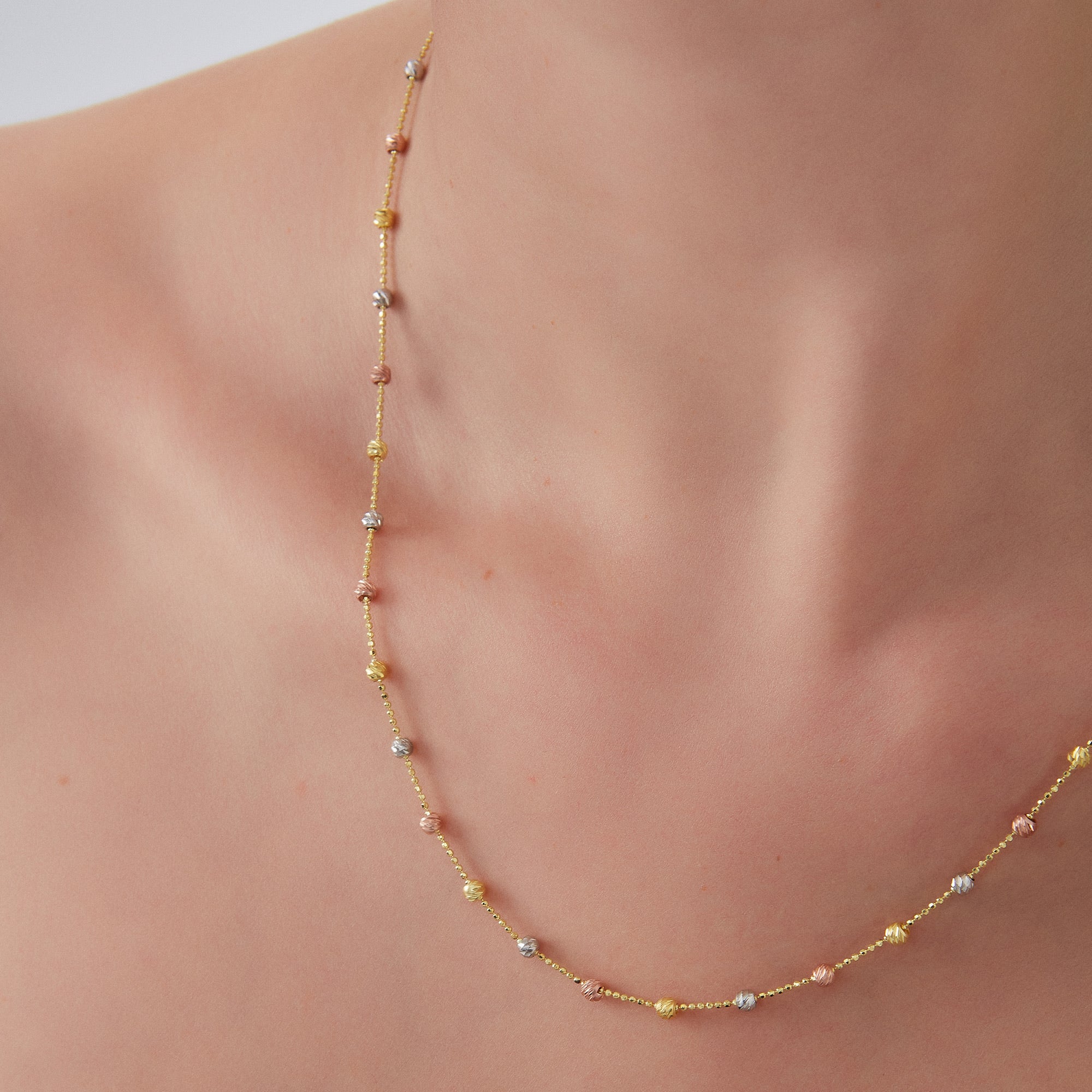 Gold Dorissa Multicolour Sterling Silver Beaded Single Necklace, Image 6 of 6