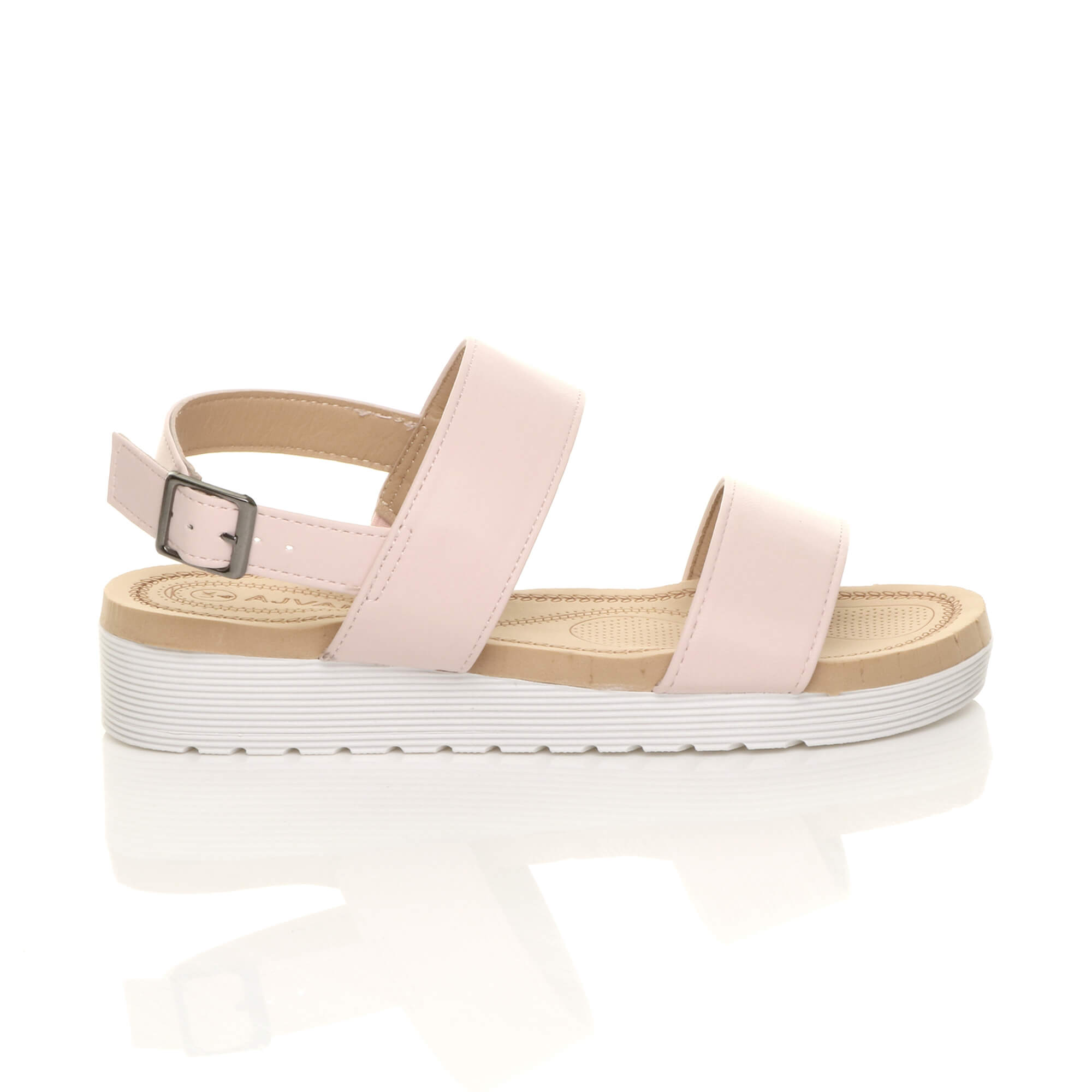 Natural AJVANI Natural Flatform Strappy Sandals, Image 2 of 6