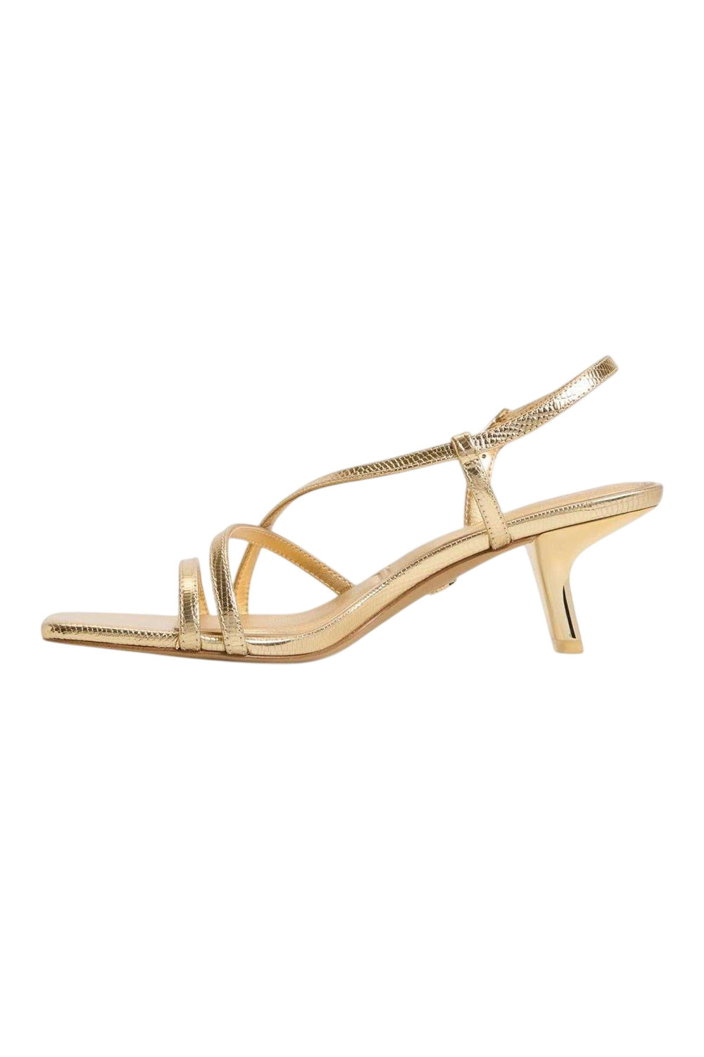 Gold Lendacan Strappy Kitten Heel Sandals, Image 3 of 4