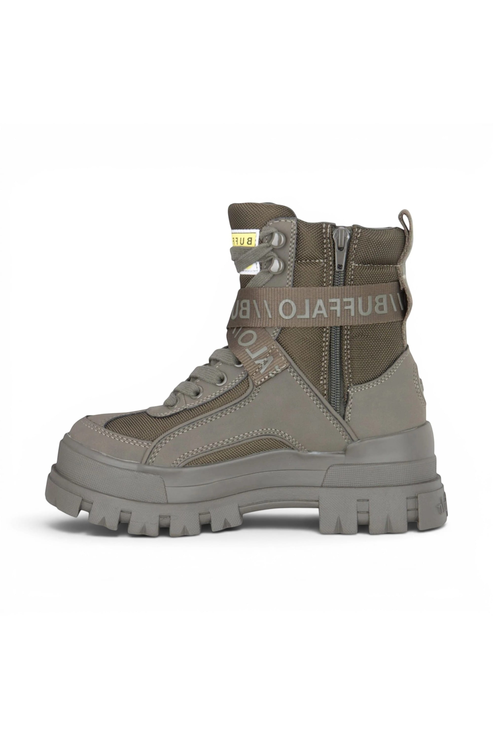 Brown Womens Combat High Ankle Boots-ASPHA-COM, Image 5 of 7