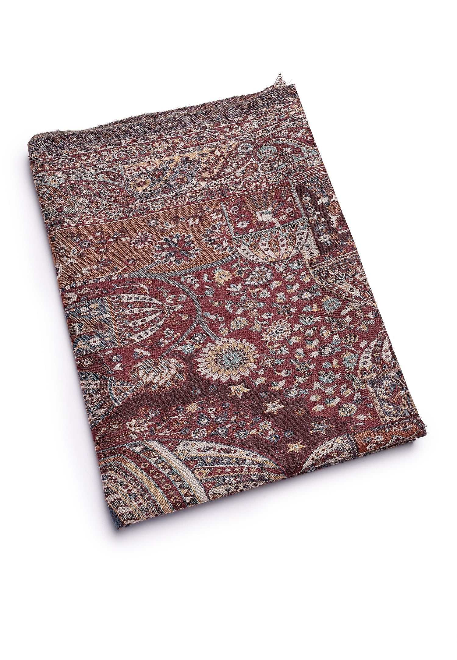 Multi Kashmiri Jamawar Scarf, Image 2 of 2