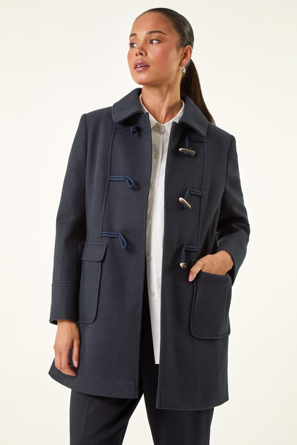 Petite Patch Pocket Duffle Coat, Image 3 of 5