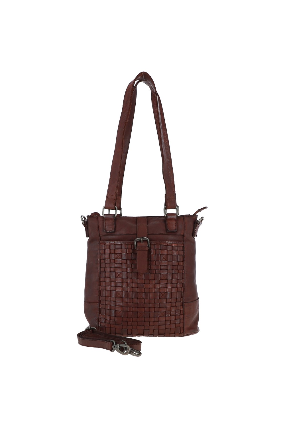 Brown 'Perfezione' Vintage Woven Leather Shoulder Bag, Image 2 of 4