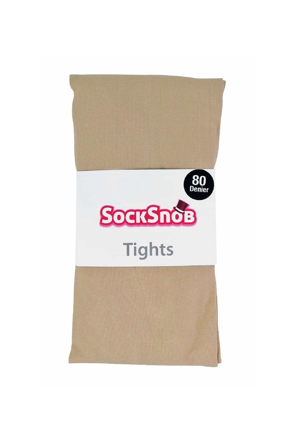 Beige 80 Denier Opaque Plain Coloured Tights, Image 2 of 5