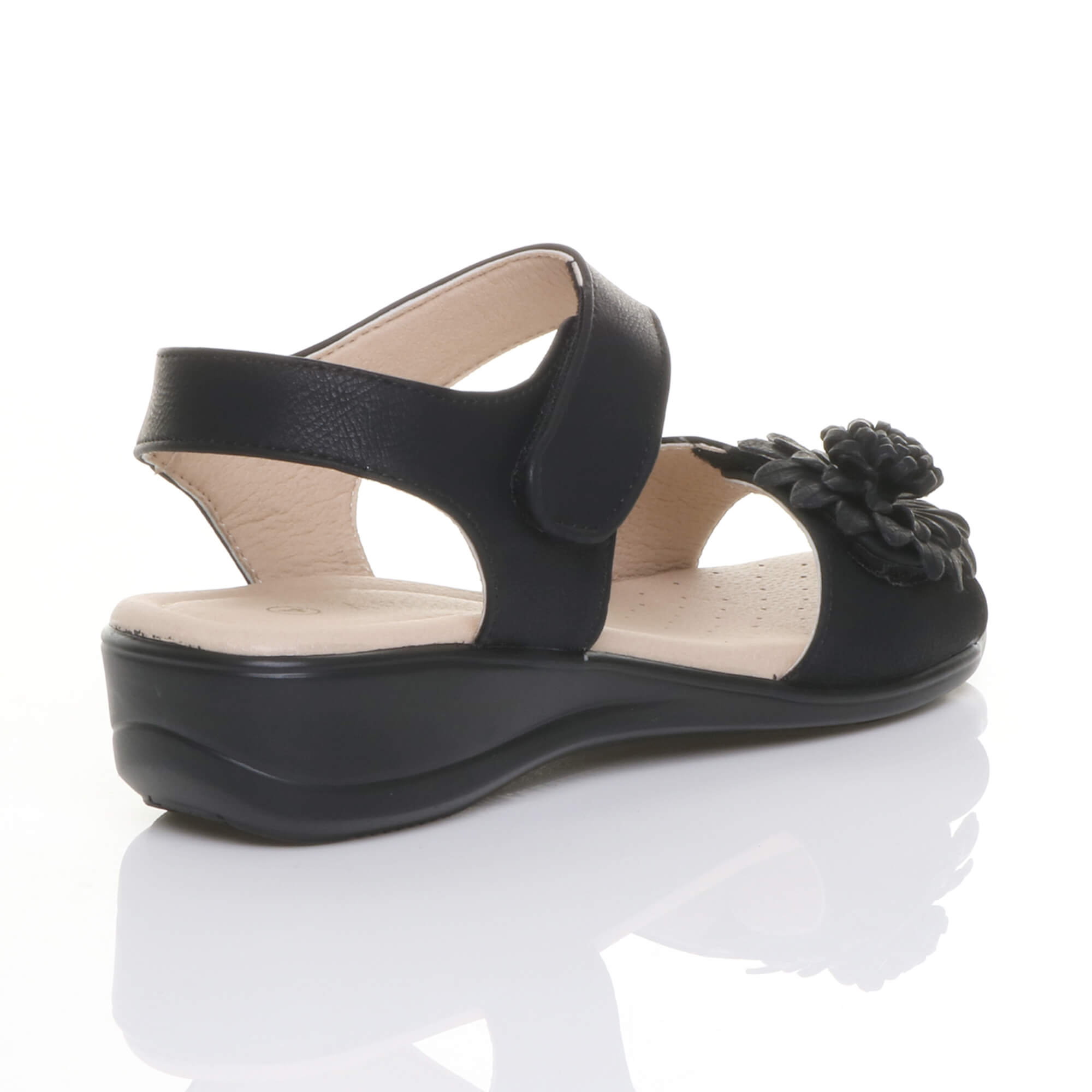 Black AJVANI Black Comfort Touch Close Sandals, Image 4 of 6
