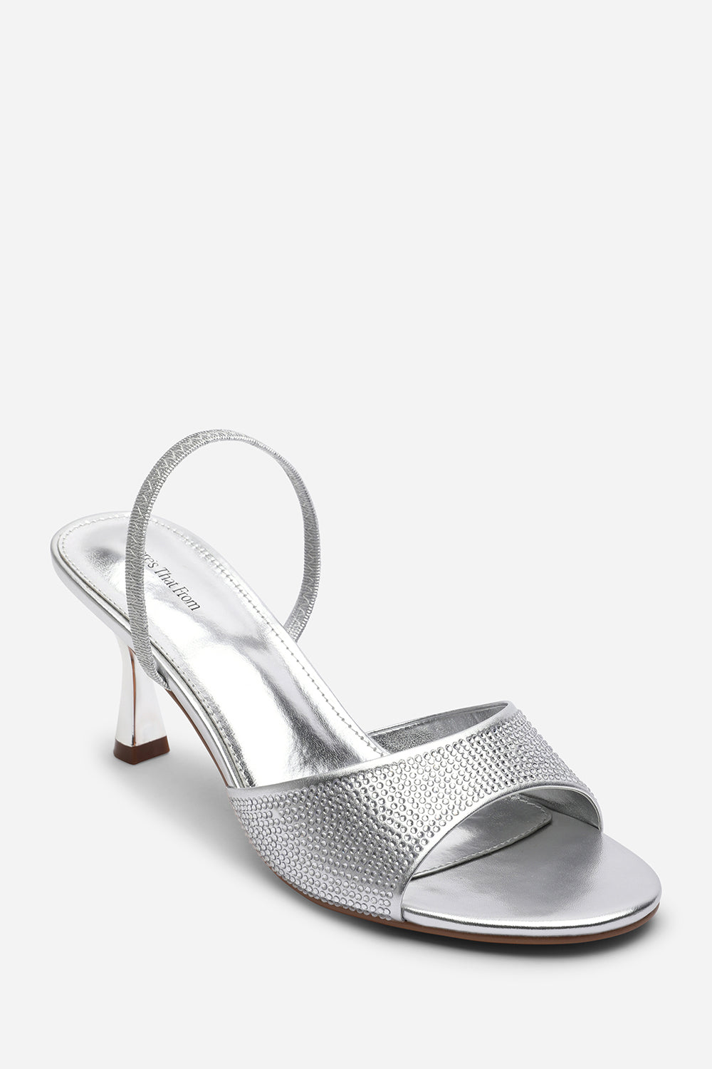 Silver Where's That From Silver Harmony Open Toe Mid Heel Sandal with Sling back, Image 3 of 6
