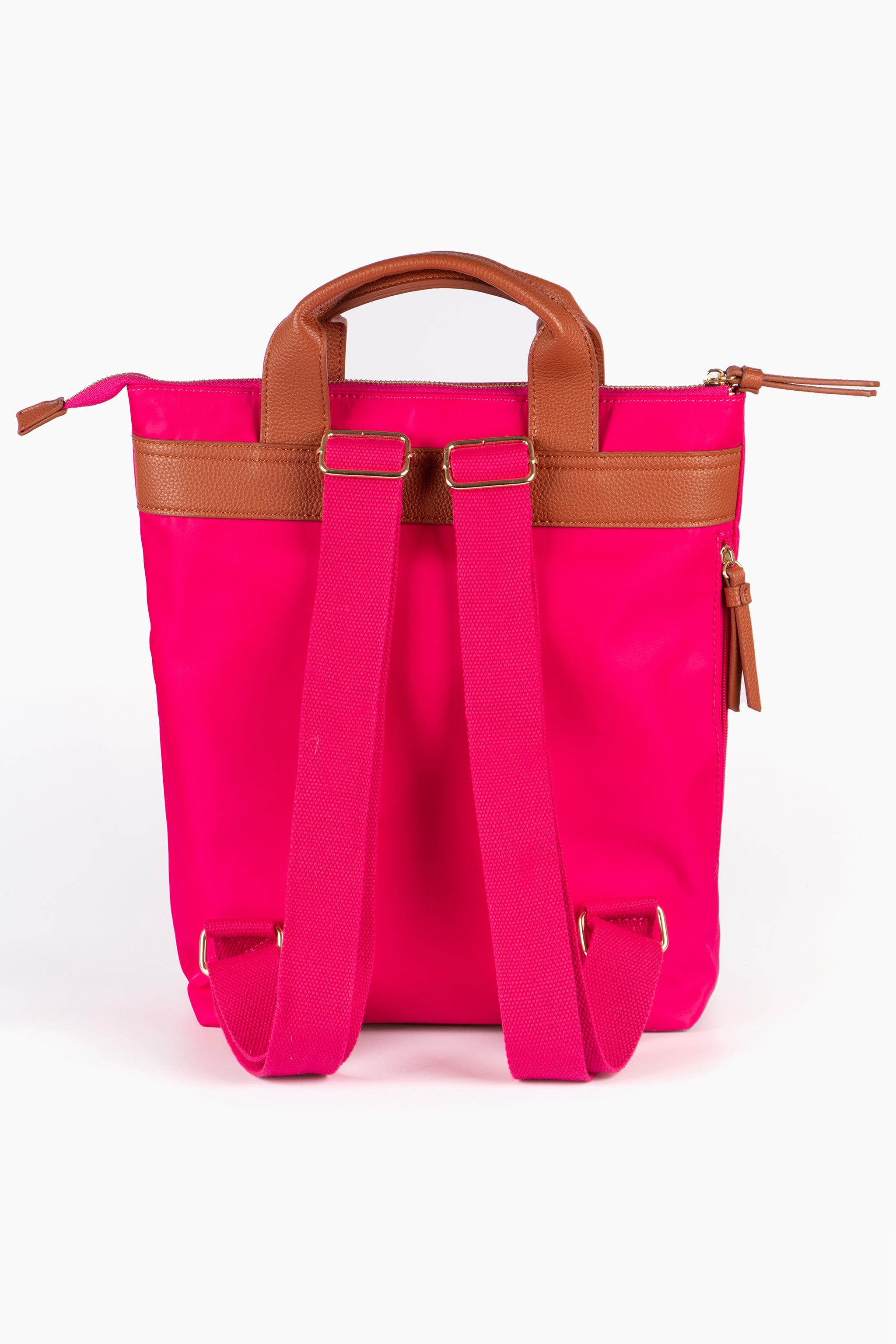 Fuchsia Etre Fuchsia Plain Top Handle Foldable Backpack, Image 3 of 5