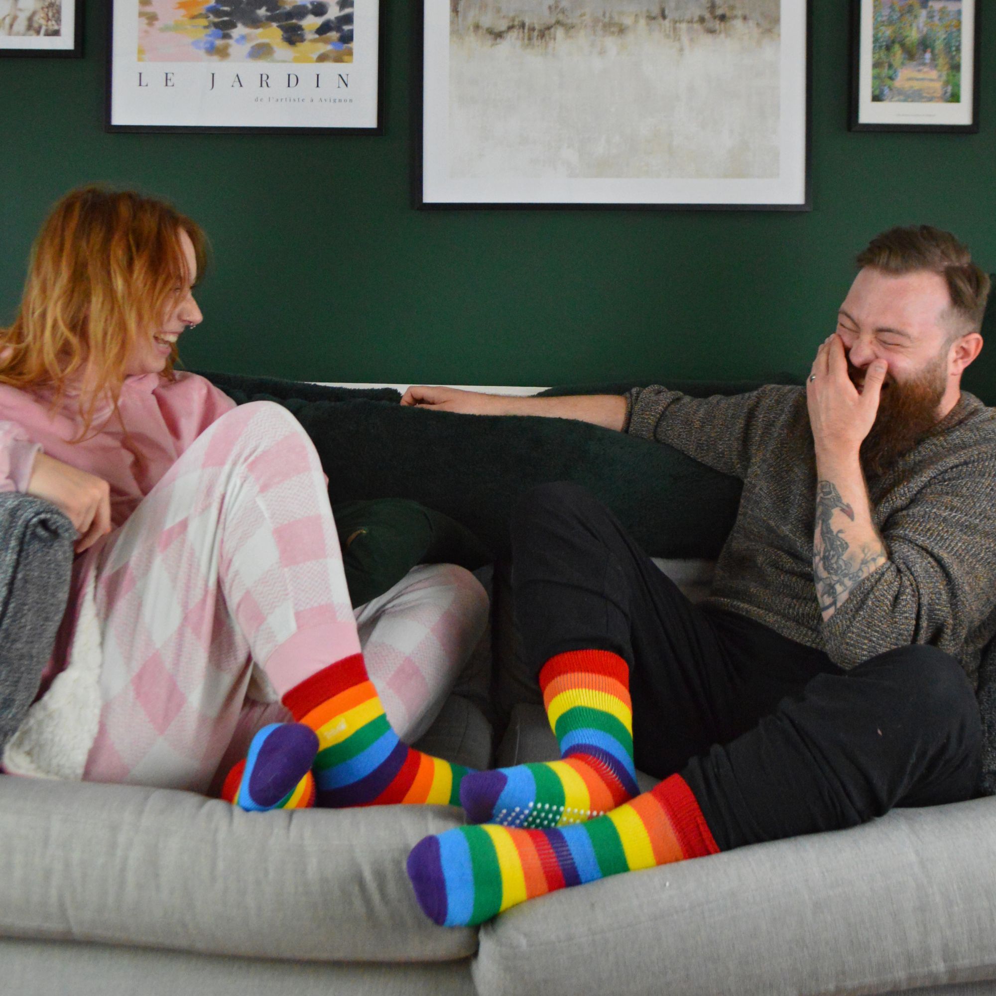 Multi & Rainbow Thermal Socks, Image 3 of 4