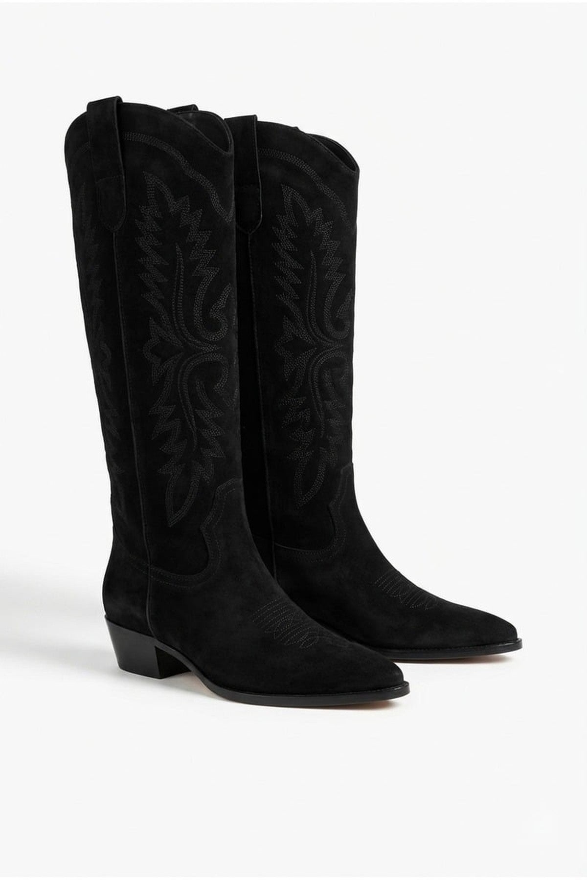 Black iKrush Black Ivy Womens Embroidered Western Cowboy Boots, Image 4 of 7