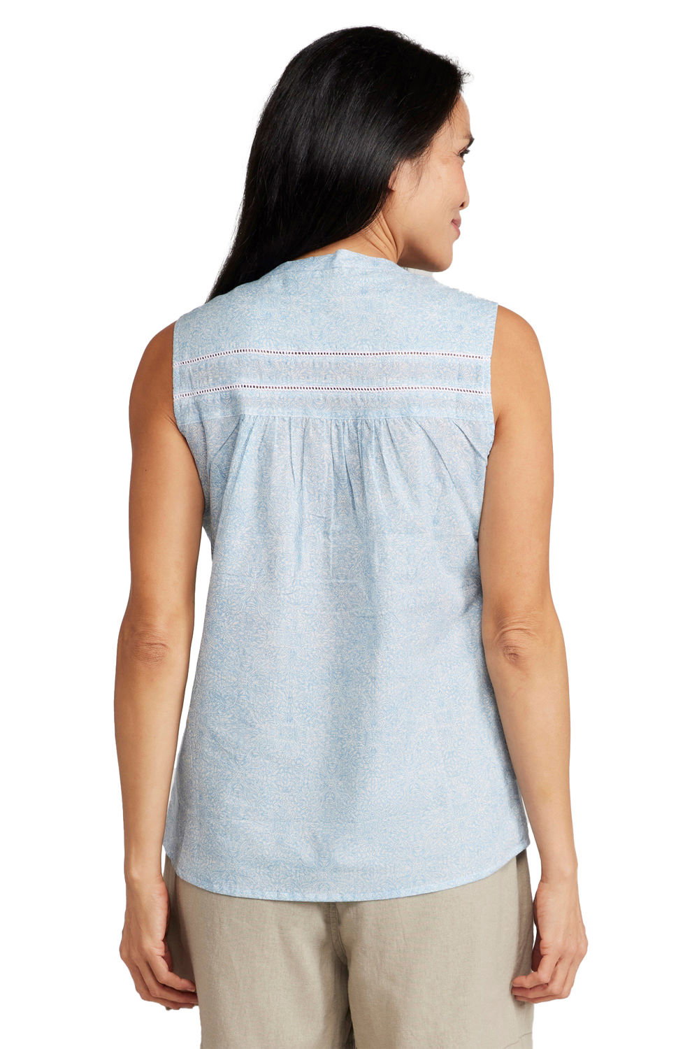 White Petra Printed Sleeveless Shirt, Image 2 of 3