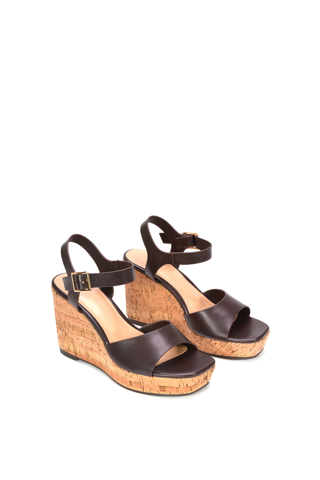 Brown 'Seraphina' Cork Platform Wedge Heel Sandals With Ankle Strap, Image 5 of 6