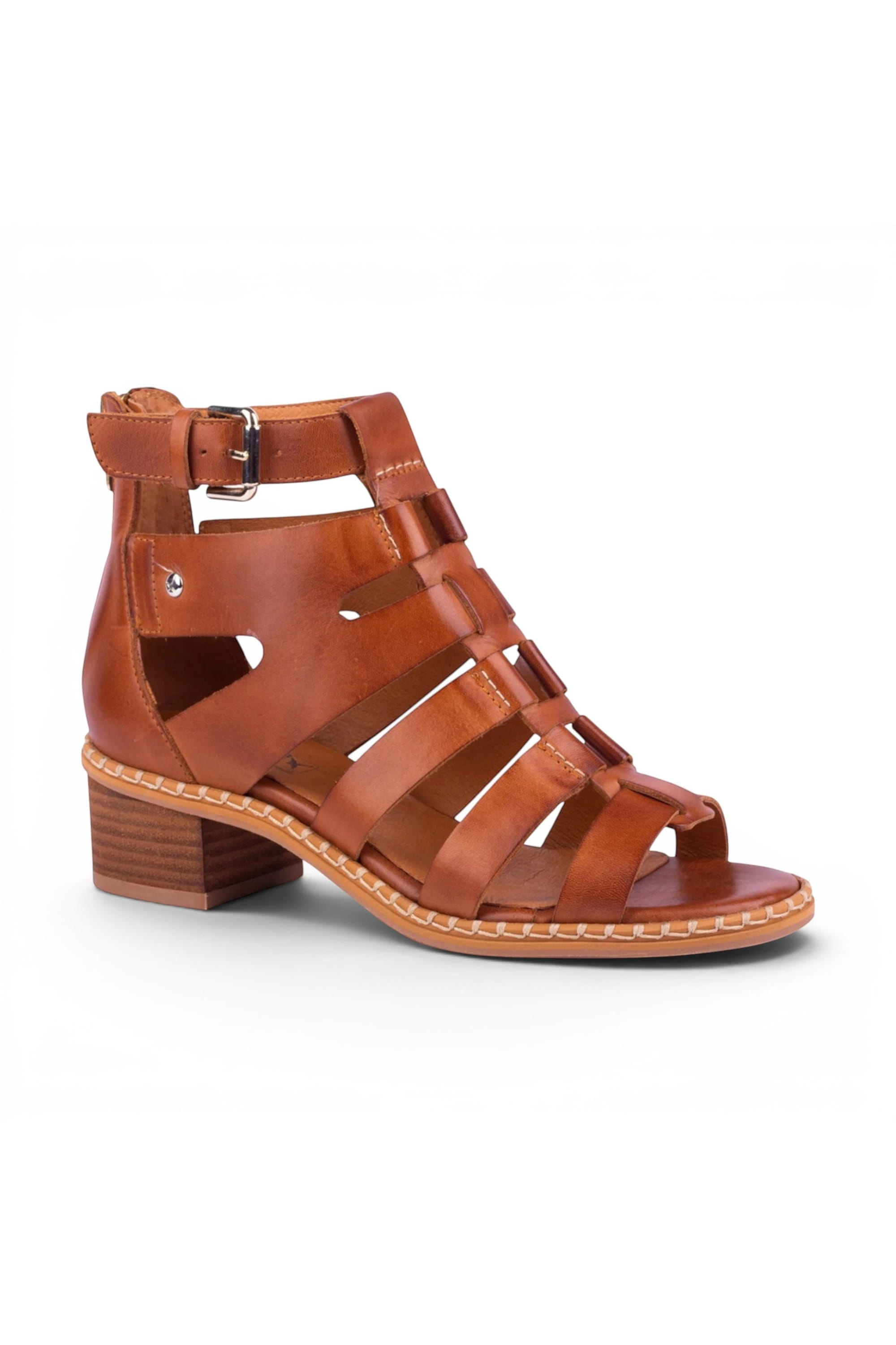 Brown Womens Soft Block Heel Sandals W3H-1823, Image 2 of 8